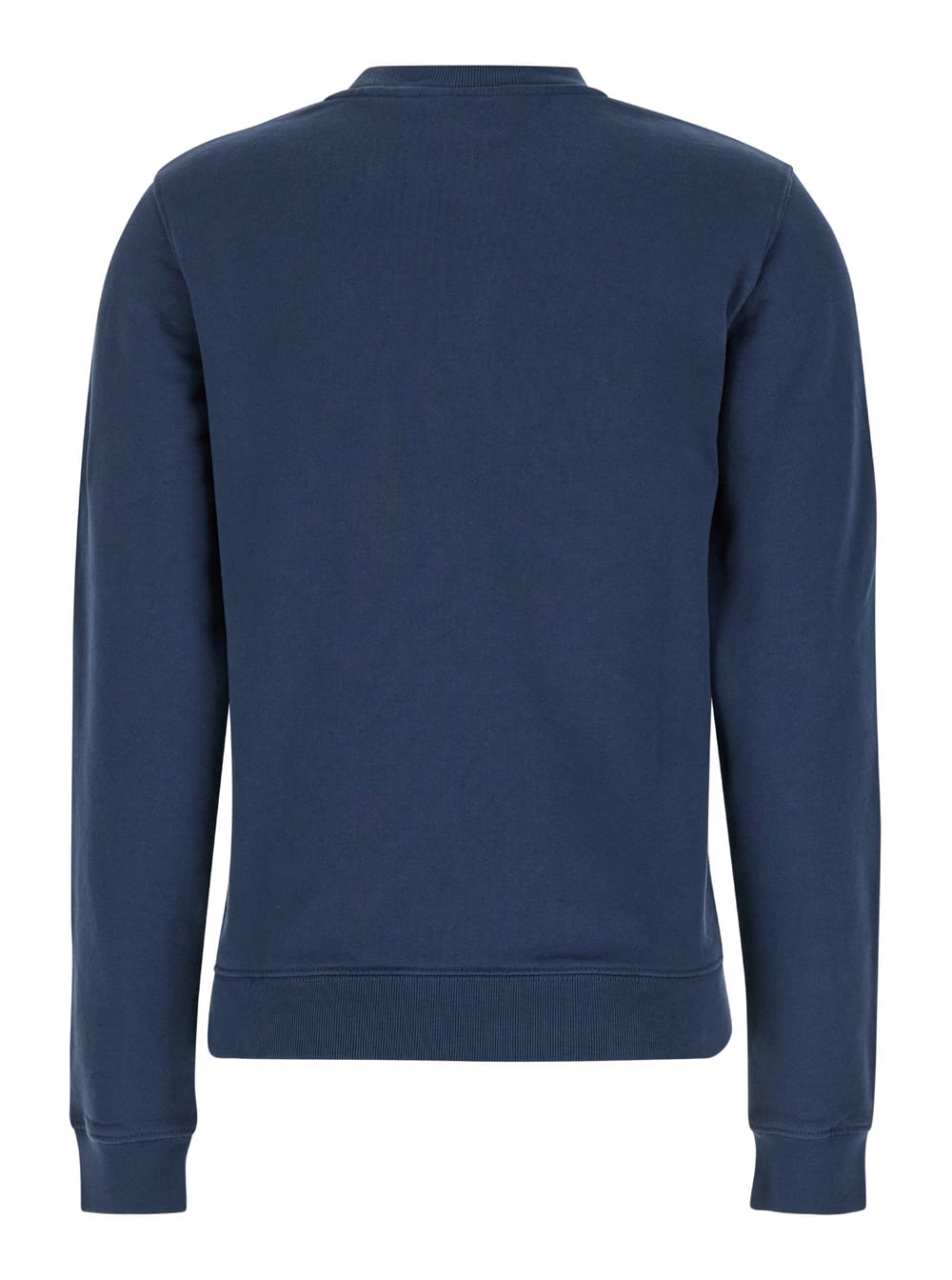 Shop Maison Kitsuné Blue Crewneck Sweater With Fox Head Logo Patch On The Front In Cotton Woman