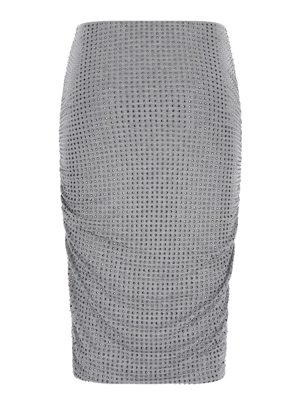 Shop Pinko Kedrin Gonna Jersey Full In Grey