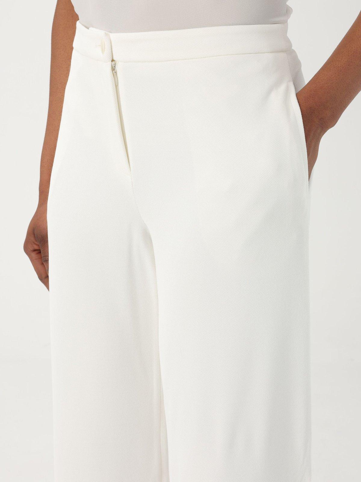 EMPORIO ARMANI ICON COMPACT PIQUÉ PALAZZO TROUSERS