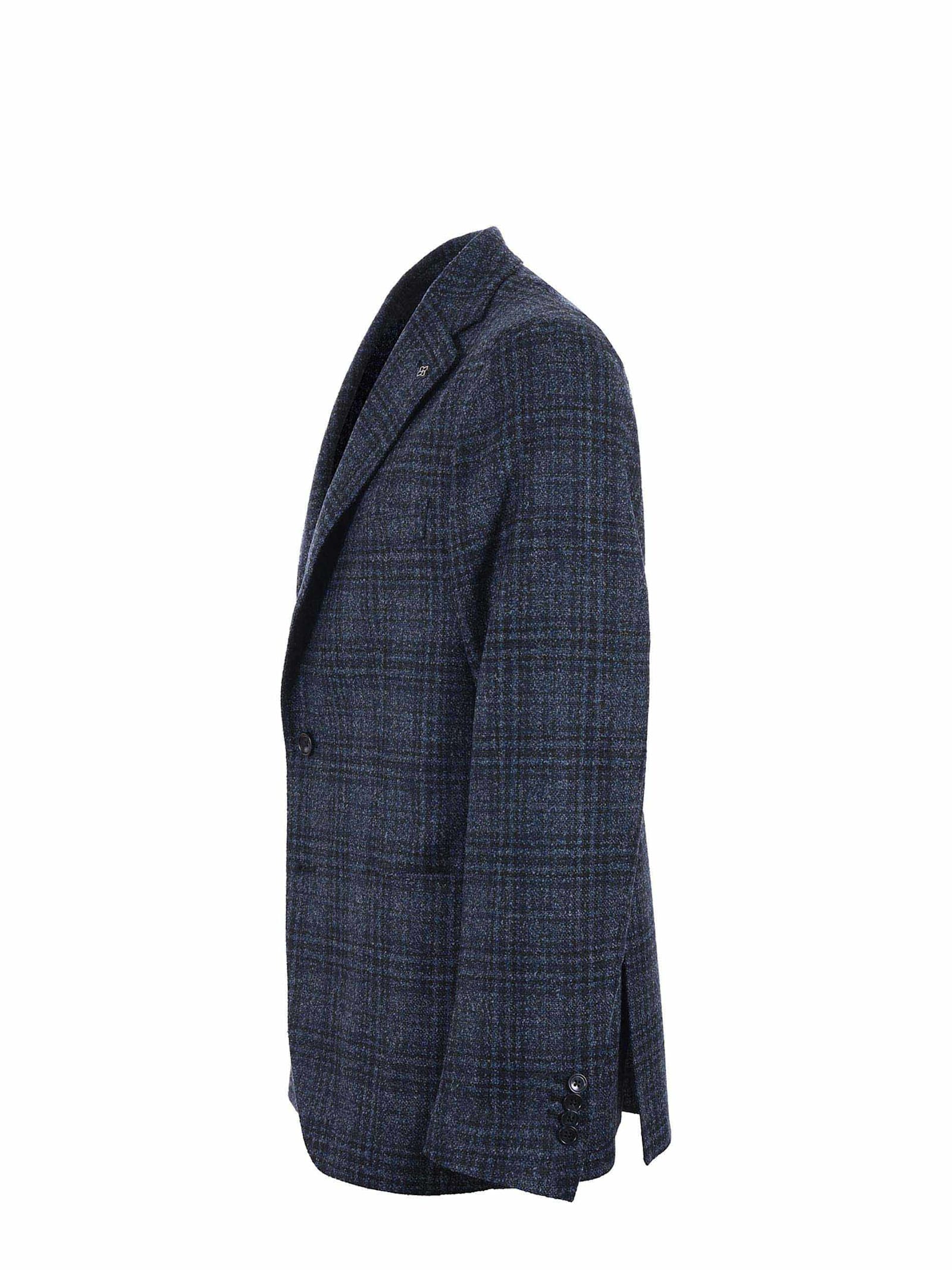 Shop Tagliatore Jacket In Wool Blend In Blue