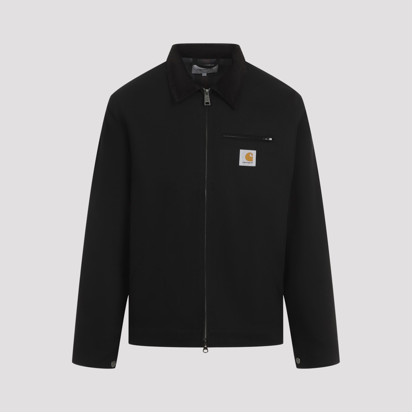 Carhartt Structured Collared Front Pocket Long Sleeve Jacket In Black