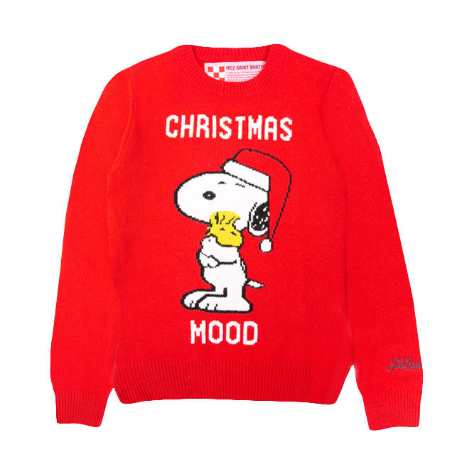 MC2 Saint Barth Red Sweater Christmas Snoopy For Girl - Special Edition