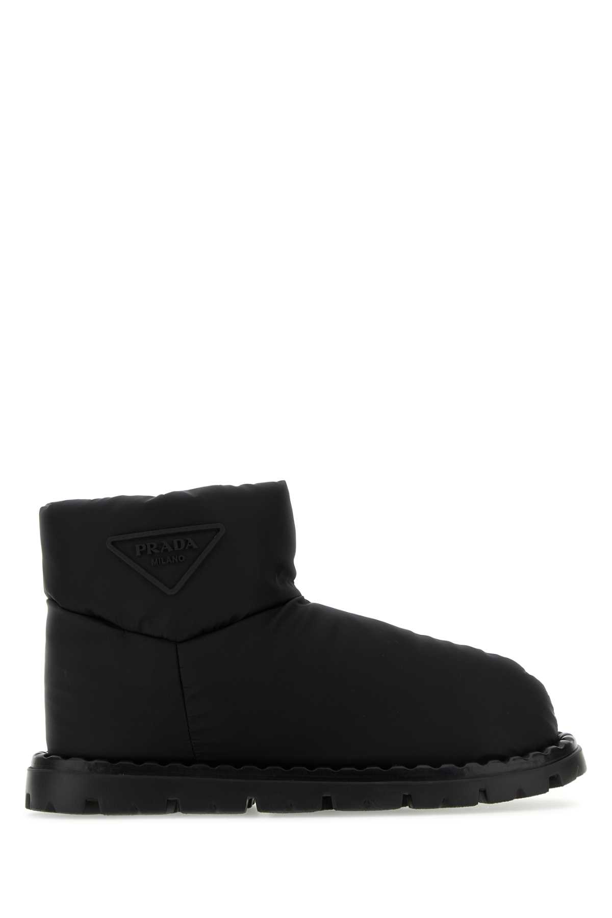 Shop Prada Black Re-nylon Ankle Boots In Nero