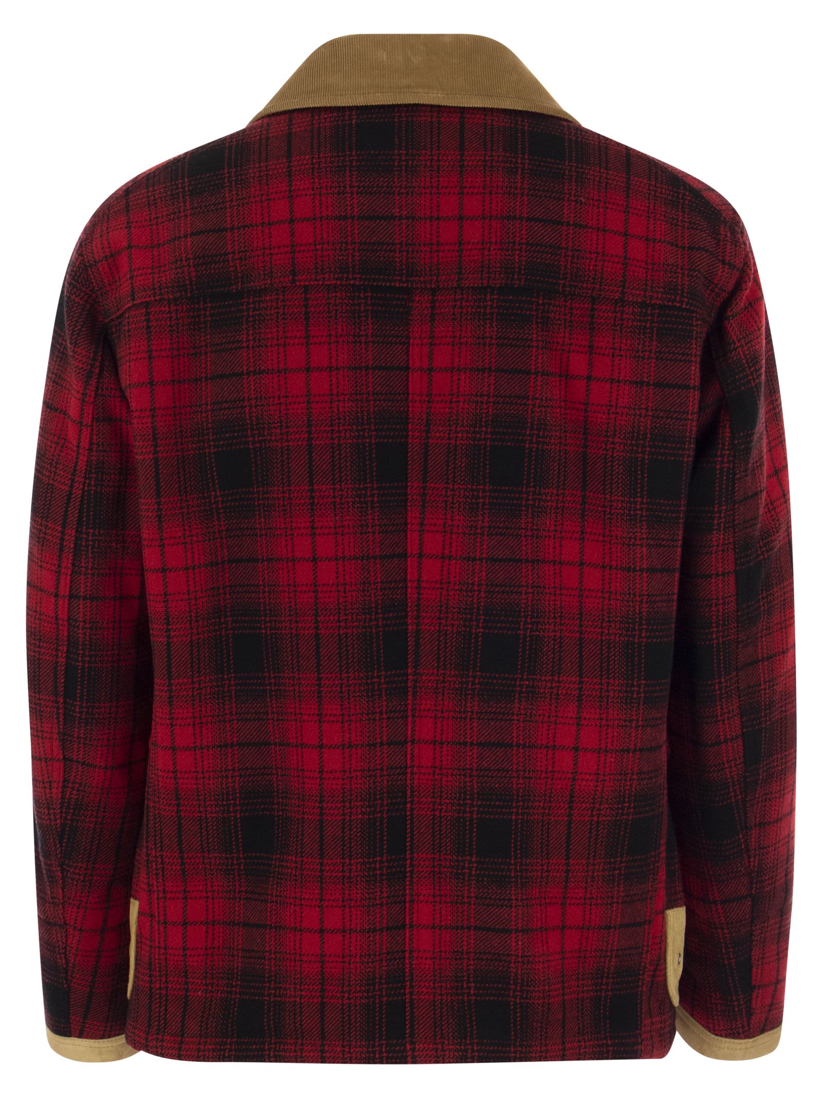 Shop Fay 4 Hooks - Wool Jacket With Hooks In Red/black