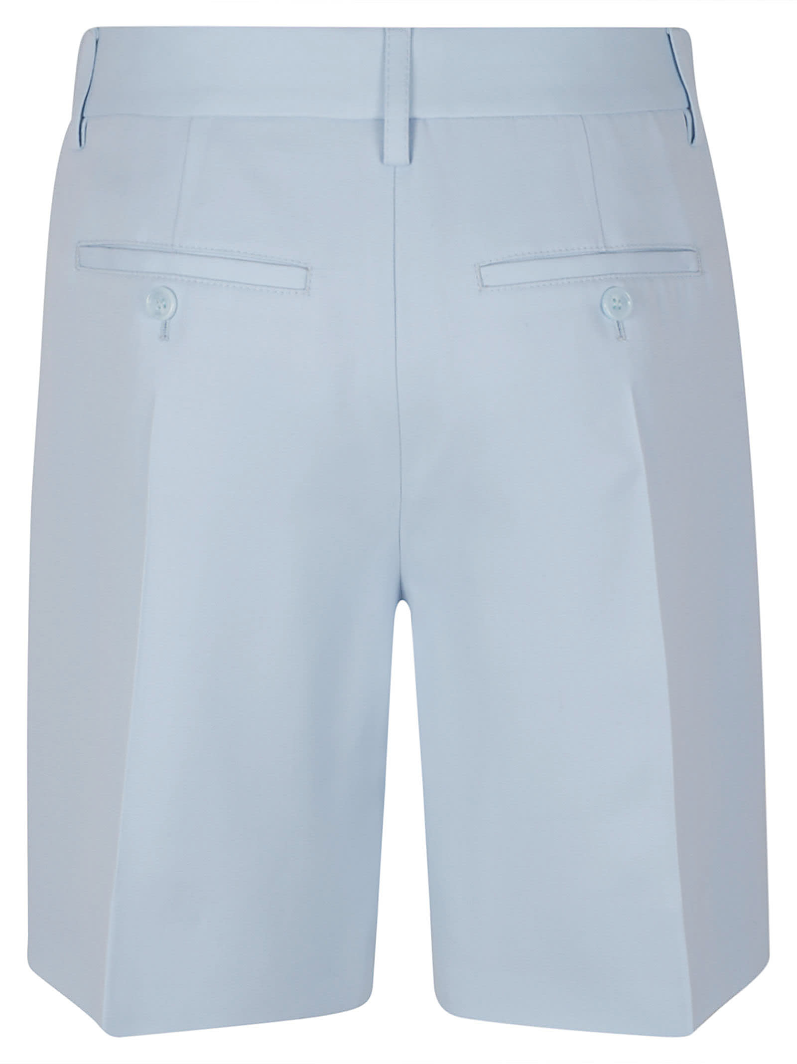Shop Burberry Concealed Shorts In Pale Blue