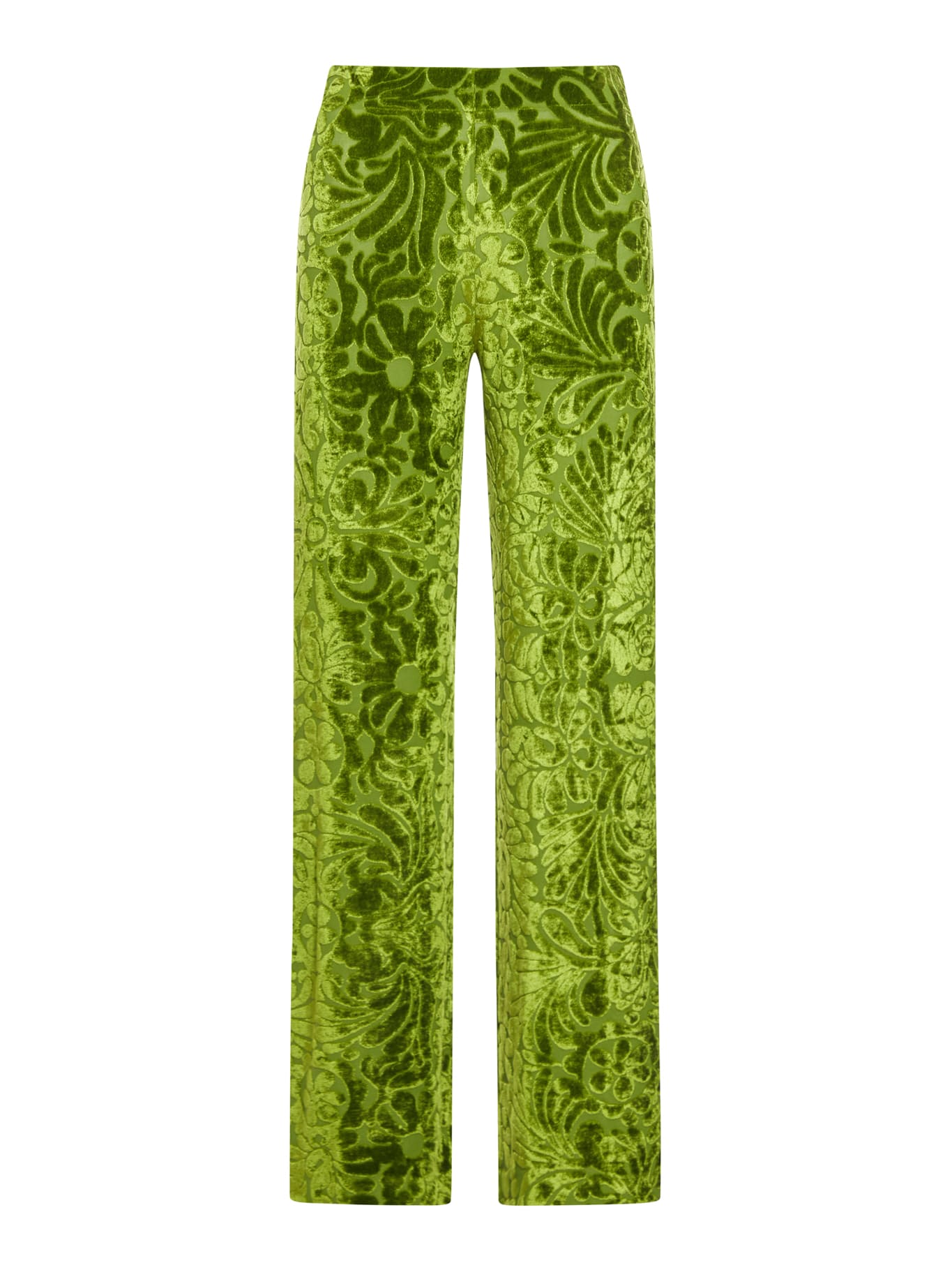 Shop Jil Sander Fluid Straight Long Trousers With Side Zip Opening In Pea Green