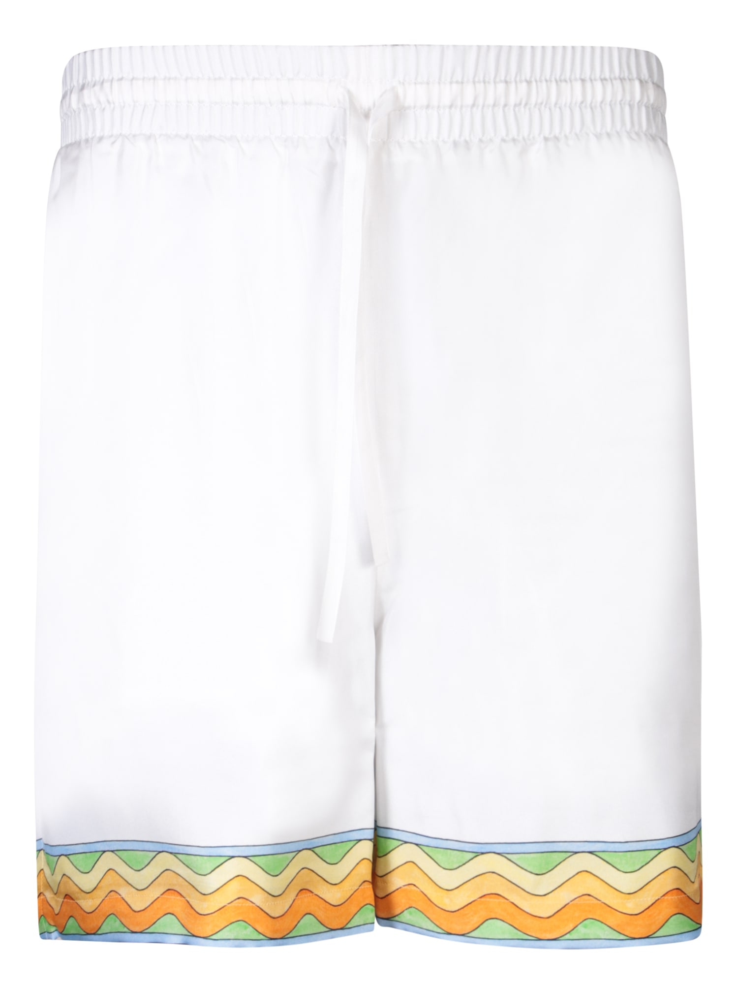 Shop Casablanca Afro Cubism Tennis Club White/multicolor Shorts