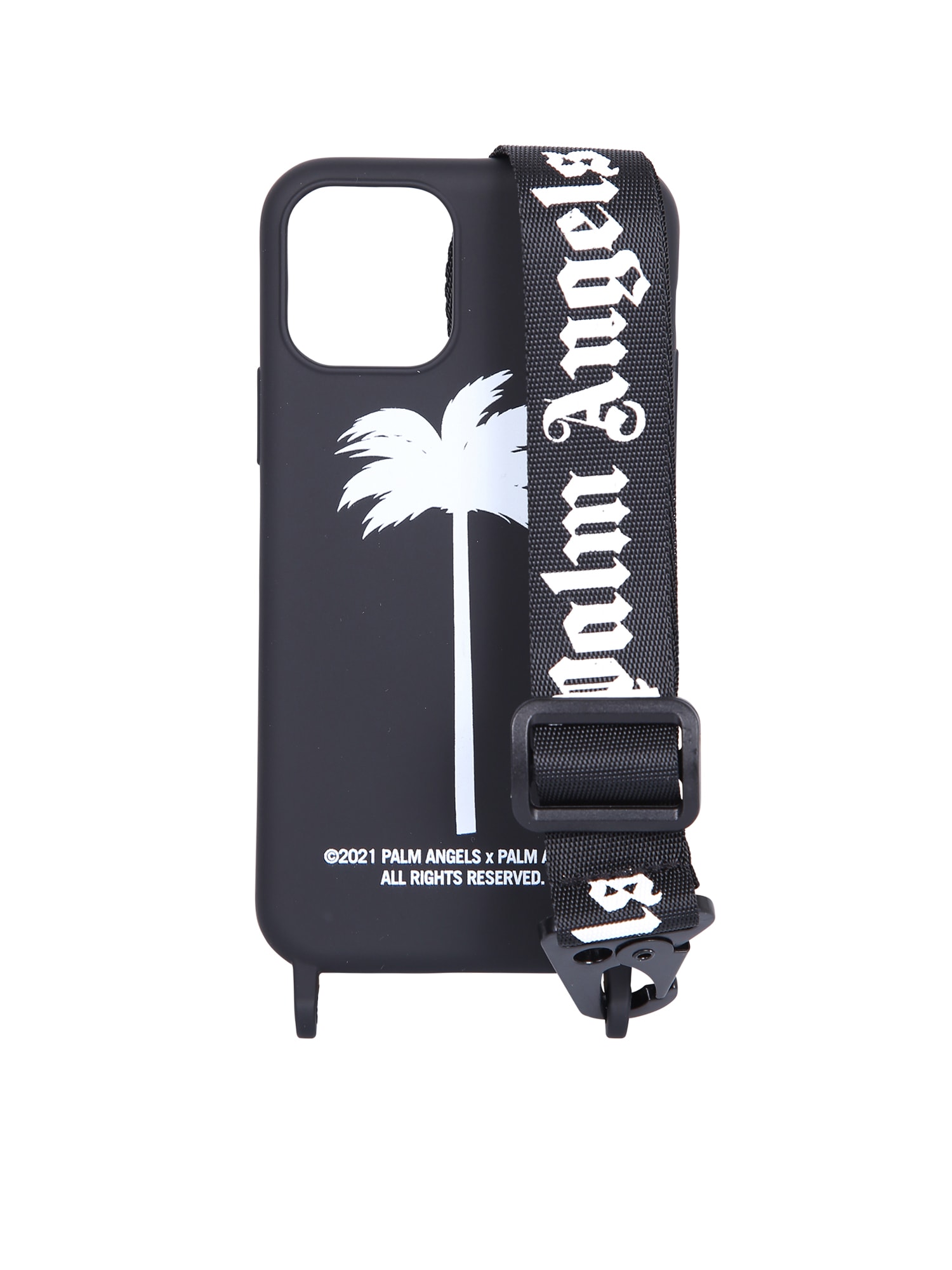 Palm Angels Printed Iphone Case In Black