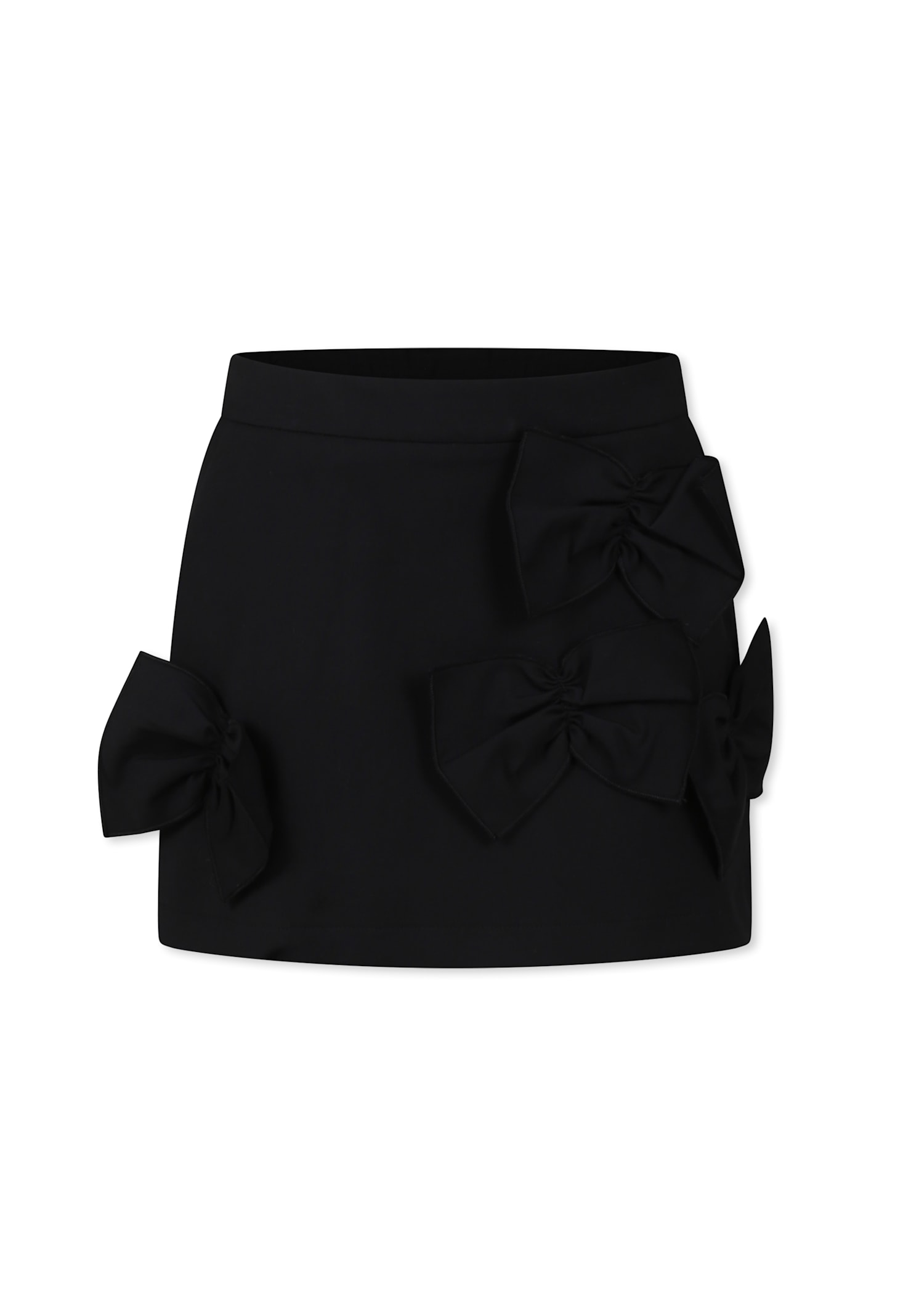 Simonetta Black Skirt For Girl With Bows In Black