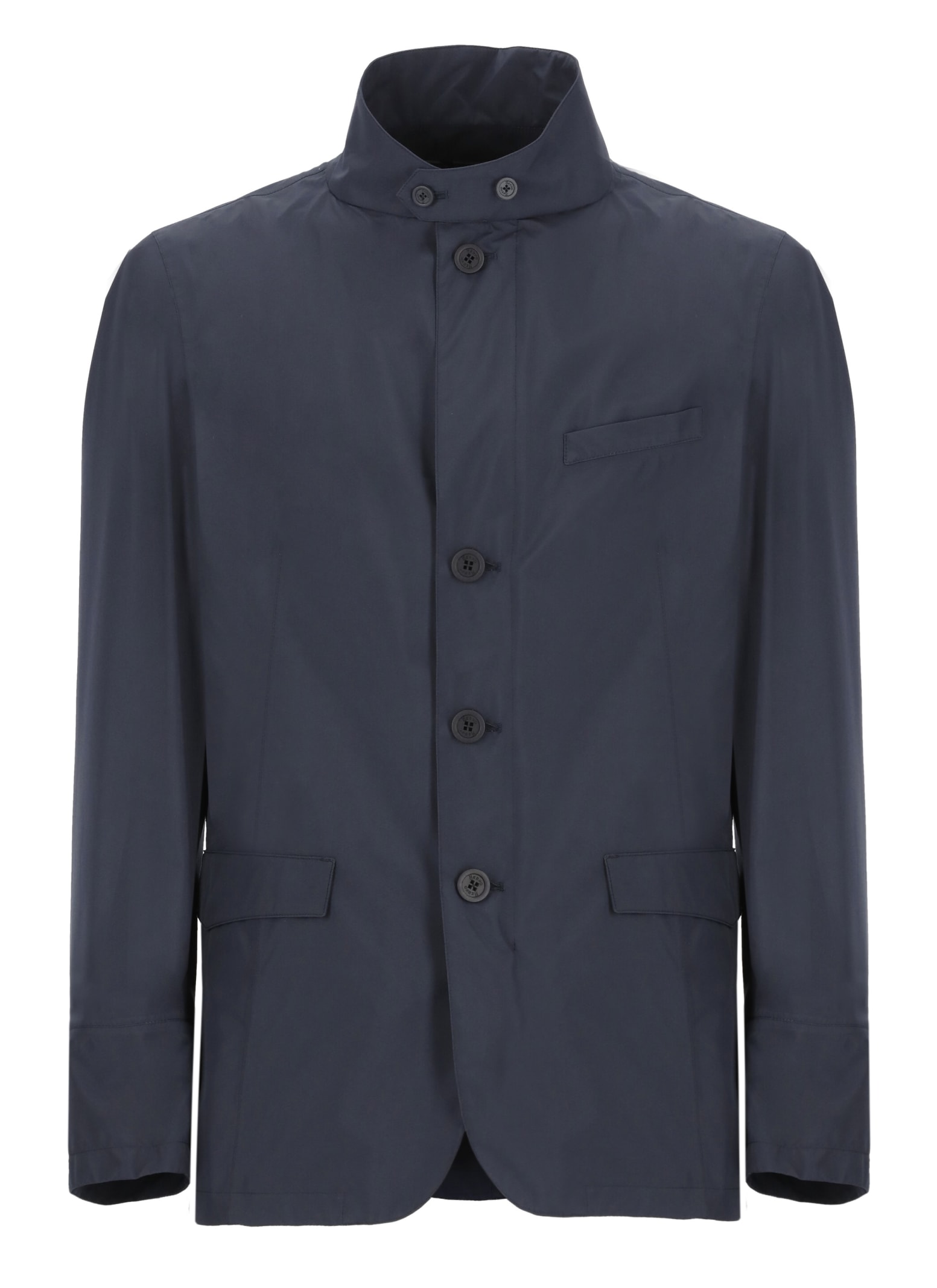 Shop Herno Waterproof Fabric Jacket In Blue