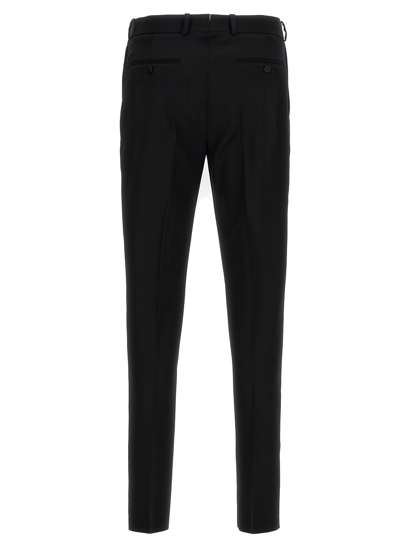 Shop Alexander Mcqueen Tucked-up Evening Pants In Black