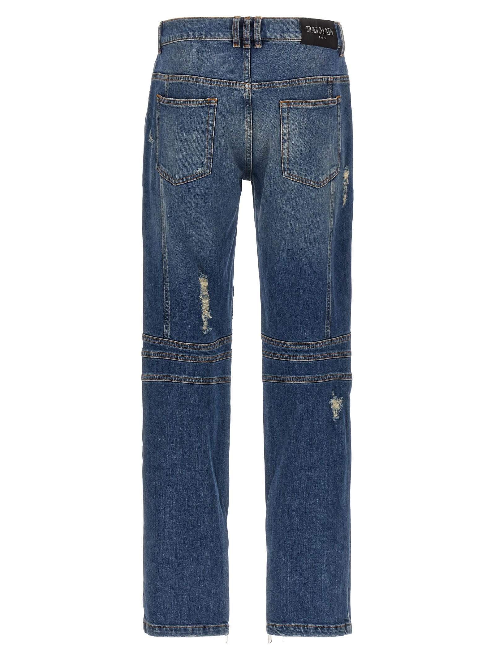 Shop Balmain Biker Jeans In Blue