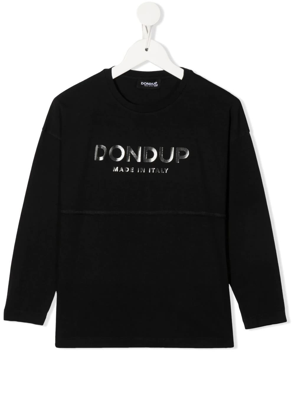 Dondup Kids Black T-shirt With Metallic Logo