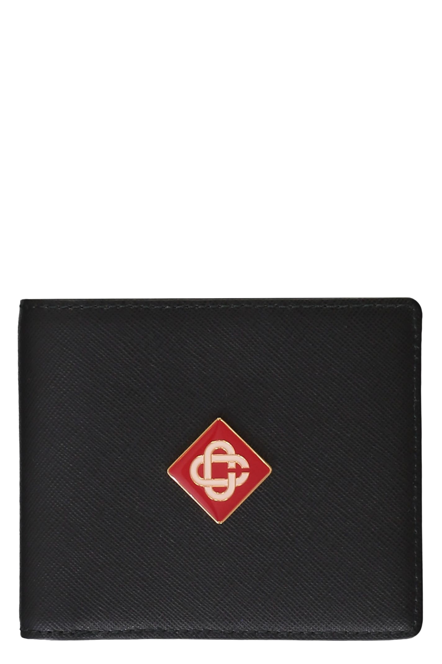 Shop Casablanca Leather Wallet In Black