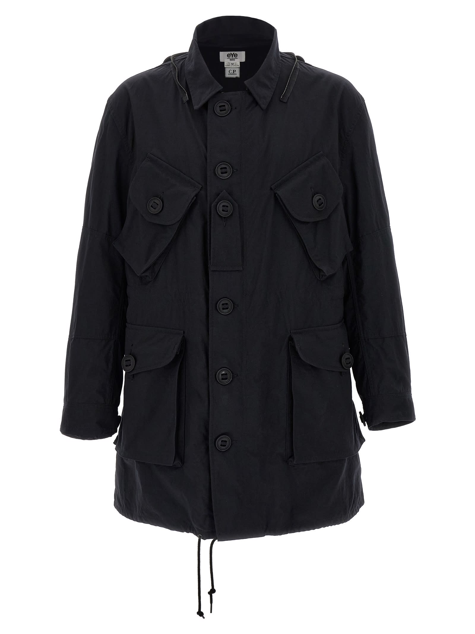 Junya Watanabe Men's Nylon Parka Coat In Black