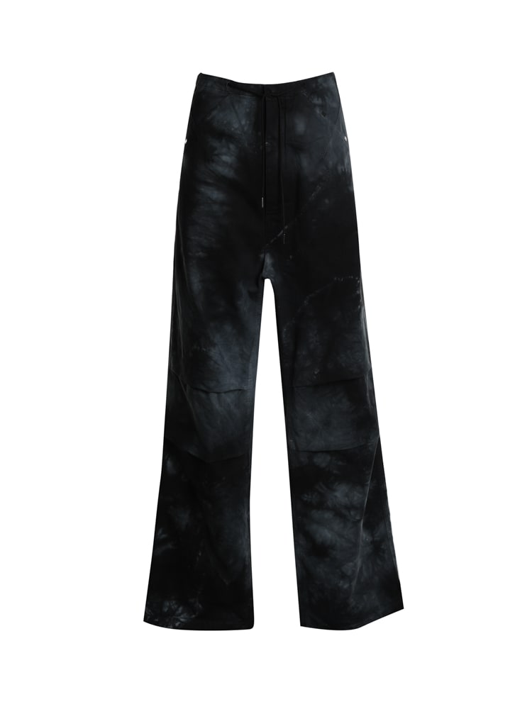 Darkpark Wide-leg Trousers With Tie-dye Motif In Black/grey