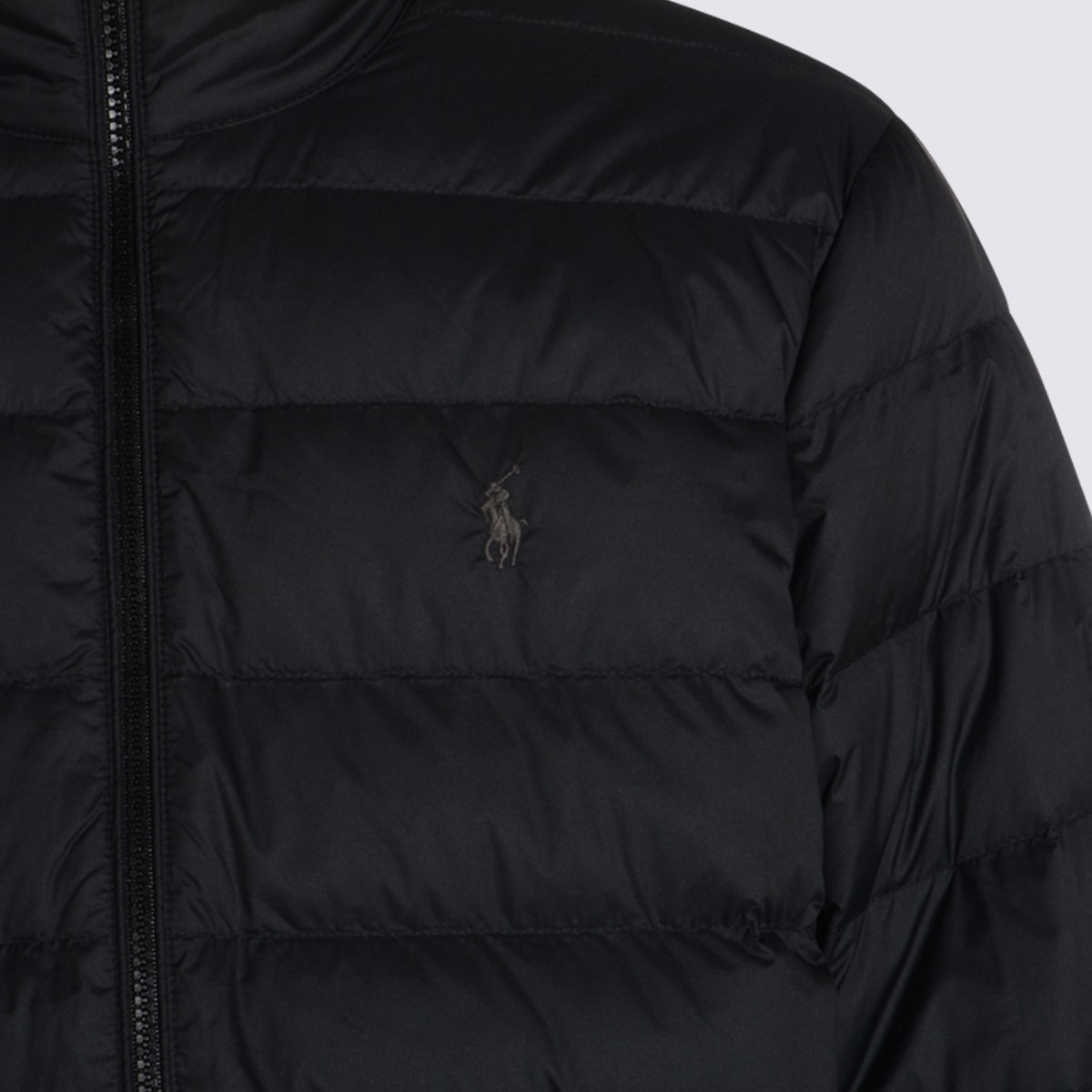 Polo Ralph Lauren The Colden Herringbone Down Jacket In Black