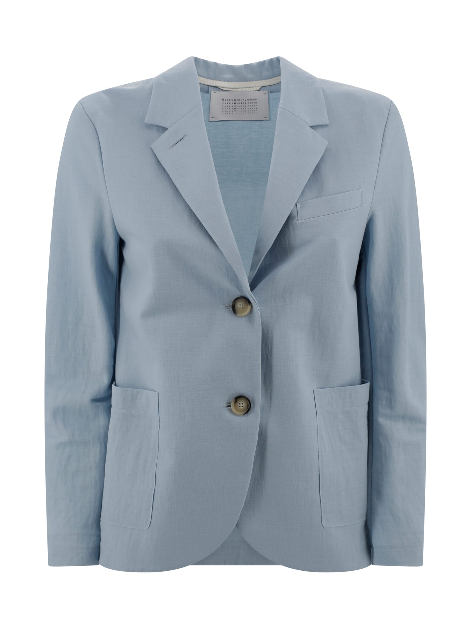 Harris Wharf London Waterproof Single-breasted Rayon Blazer With Notched Lapel In Blue