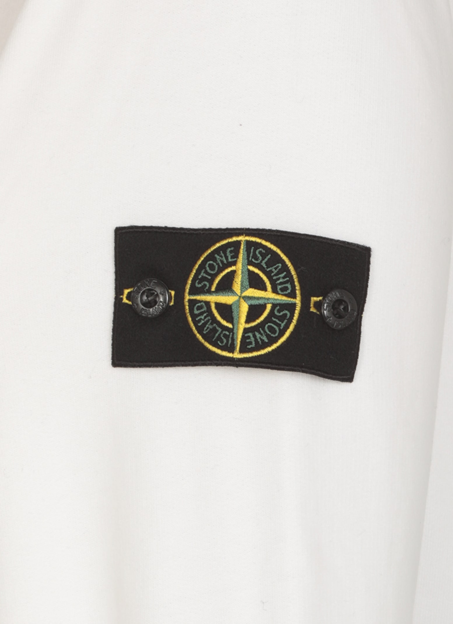 Stone Island Logo Hooded Sweatshirt In White