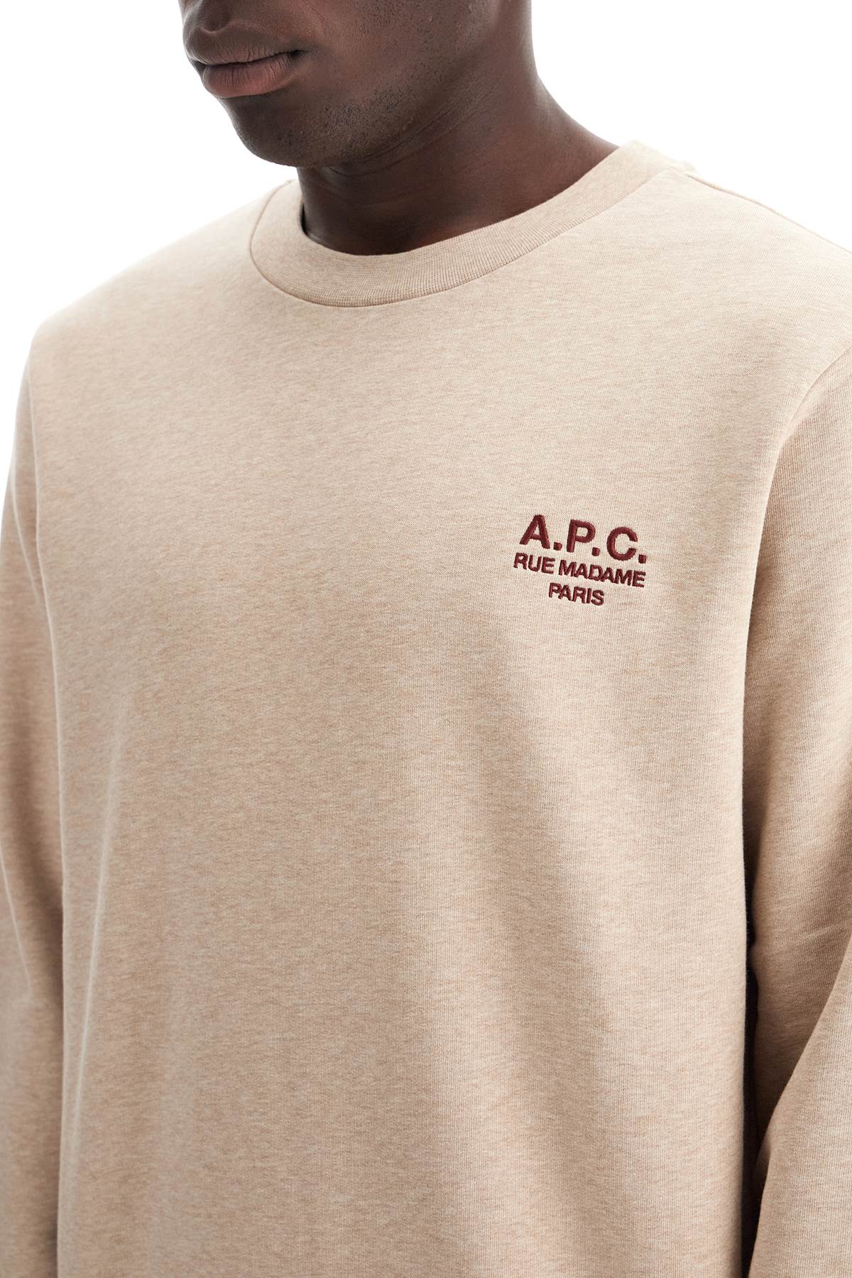 Shop Apc Rue Madame Crewneck Sweat In Beige Chine/brique (beige)