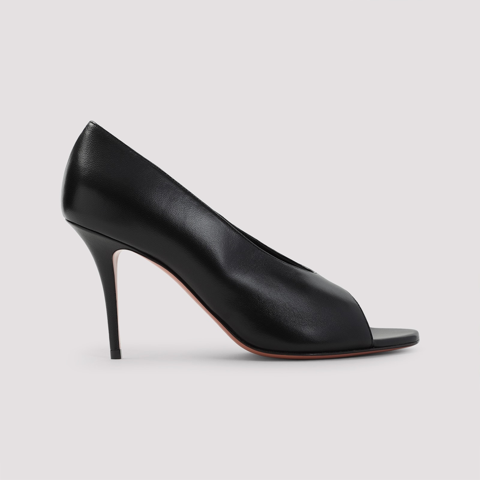 Amina Muaddi Julianne 90 Nappa Leather Sandals In Black
