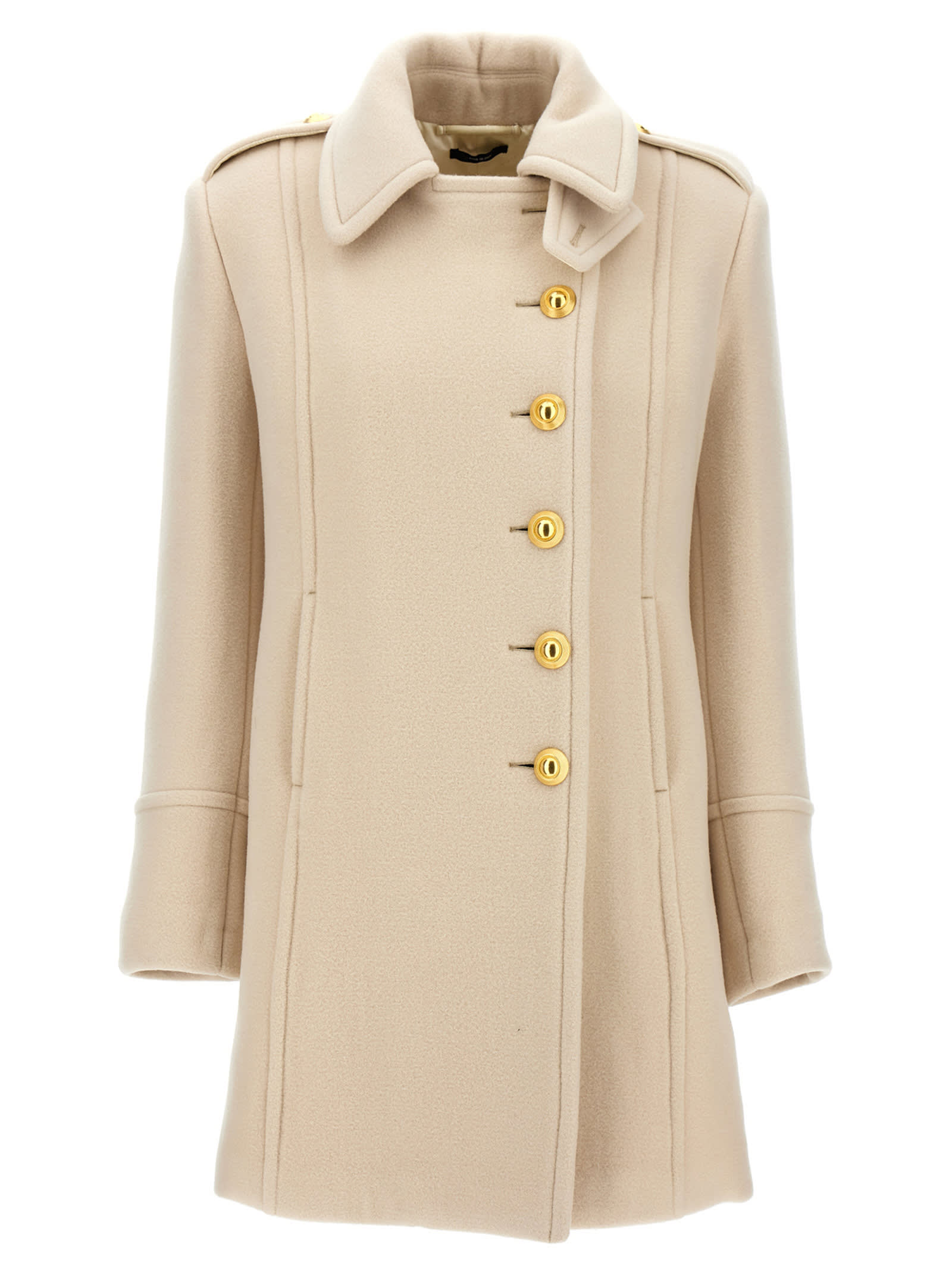 Shop Tom Ford Single-breasted Wool Coat In White