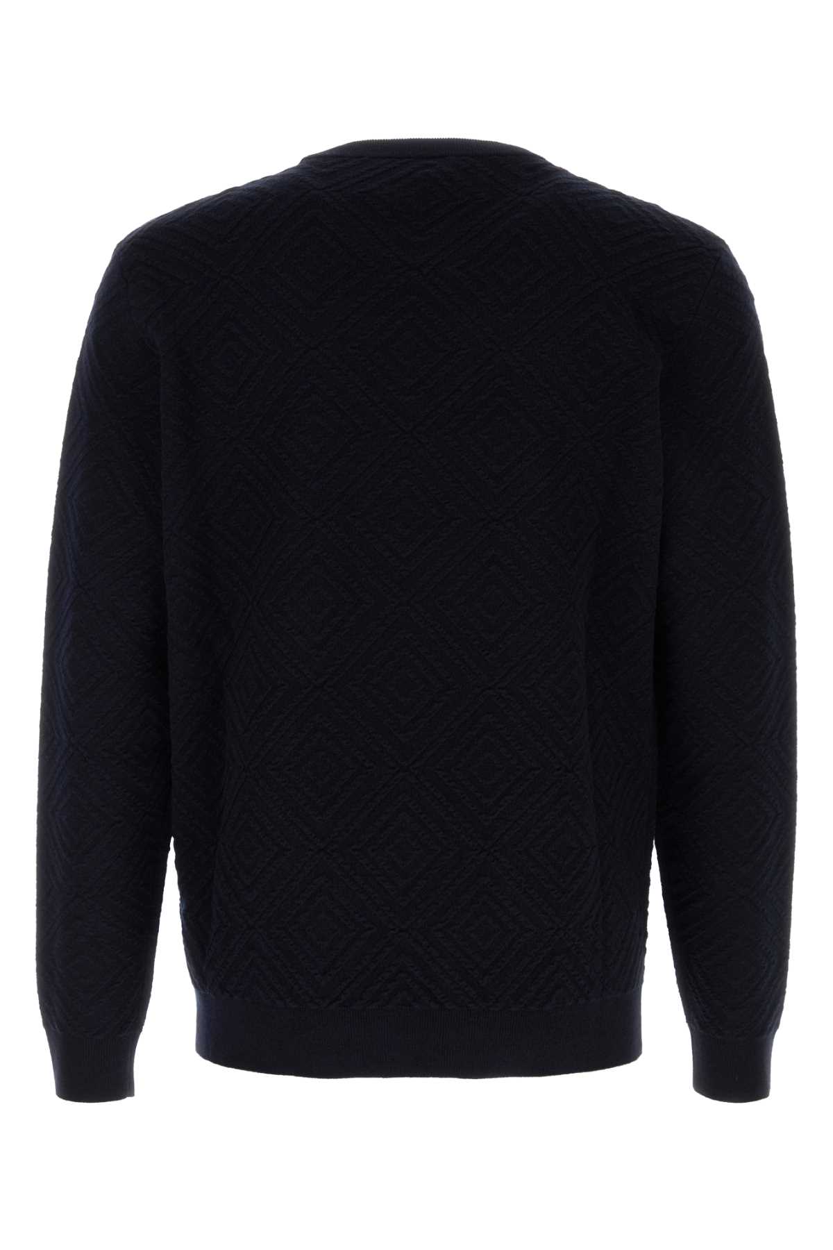 GIORGIO ARMANI MIDNIGHT BLUE WOOL BLEND SWEATER 