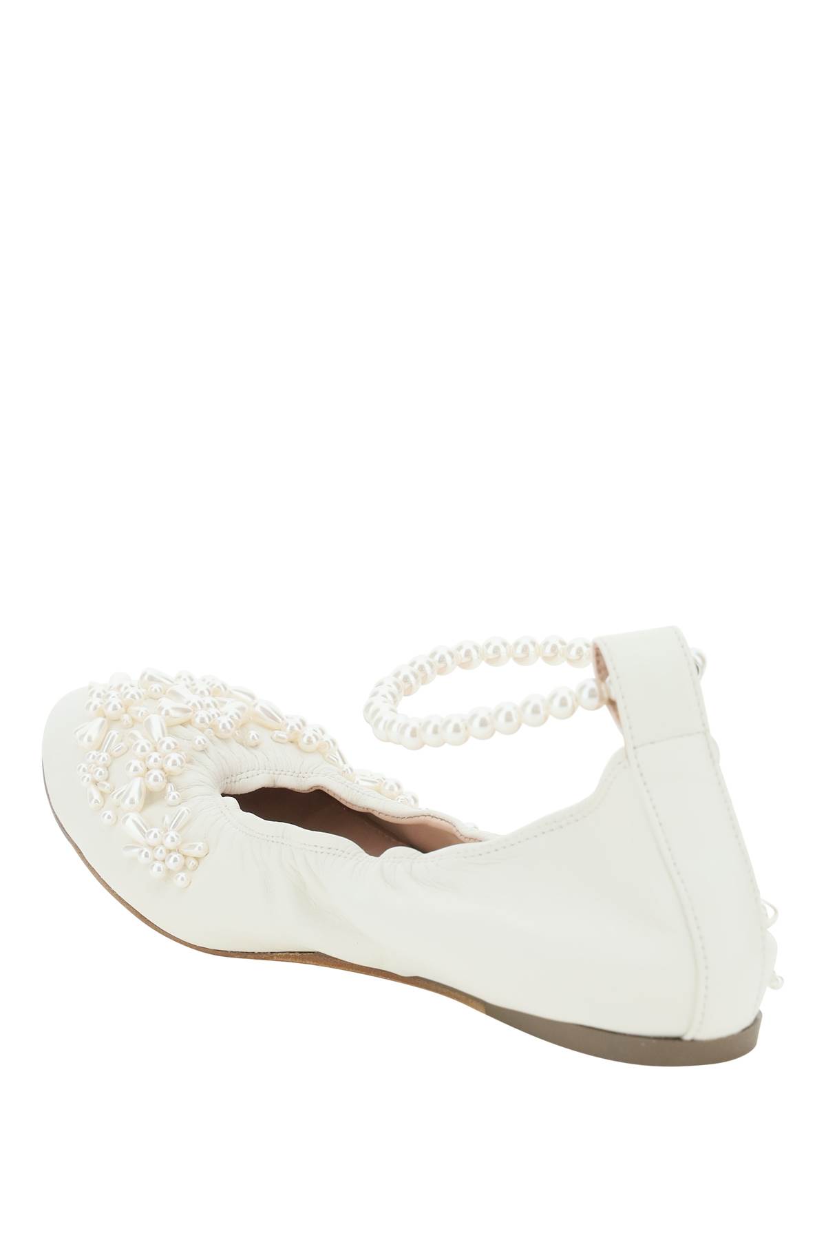 Simone Rocha Embellished Ballerina With Ankle Strap