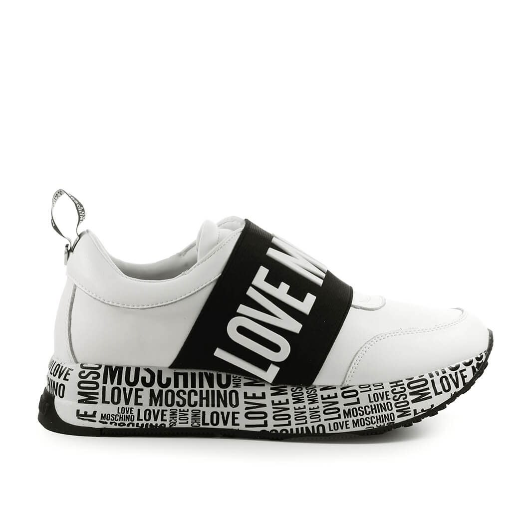 Love Moschino White Sneaker With Band