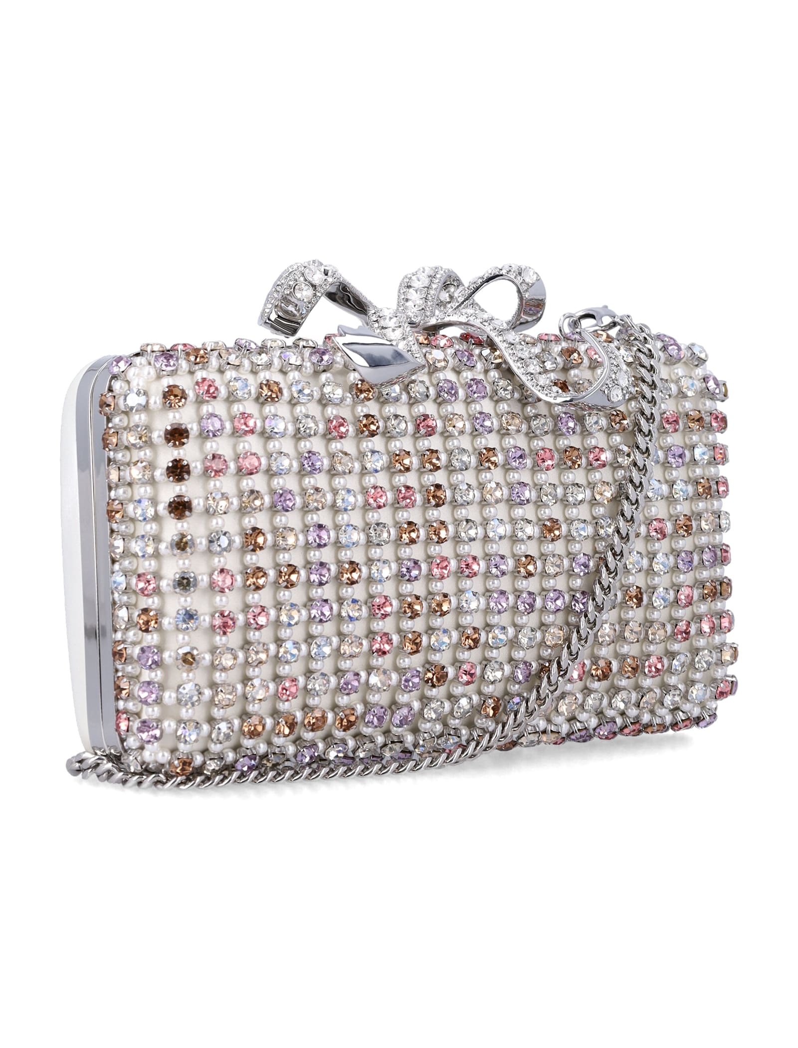 Self-portrait Multi Crystal Clutch Bag In Multi