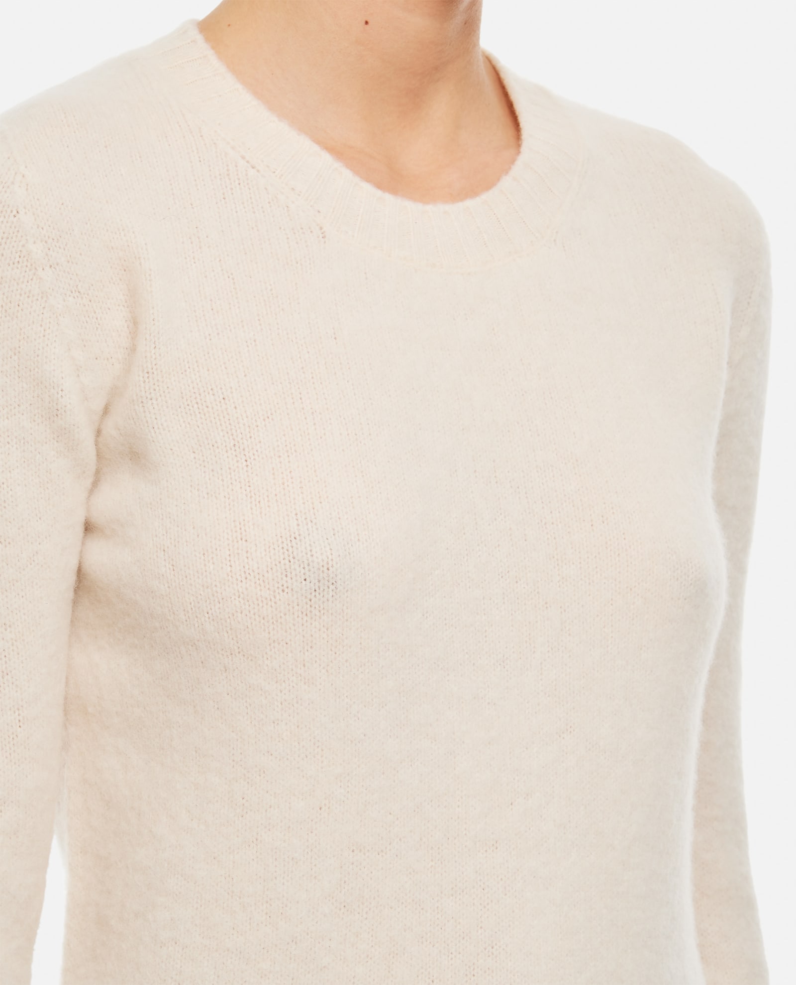 Shop Drumohr Crewneck Sweater In White