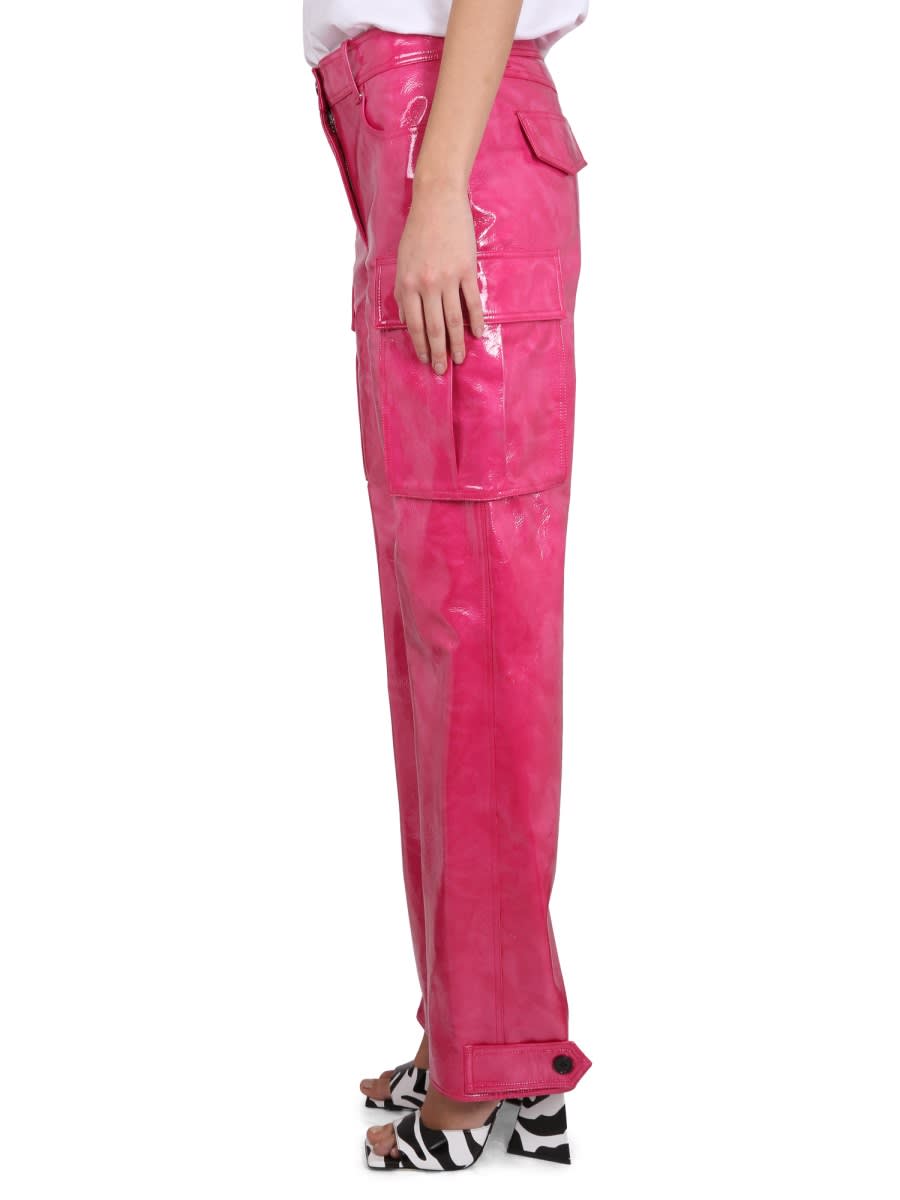 Stand Studio Pink Ada Faux-leather Trousers In Fuchsia