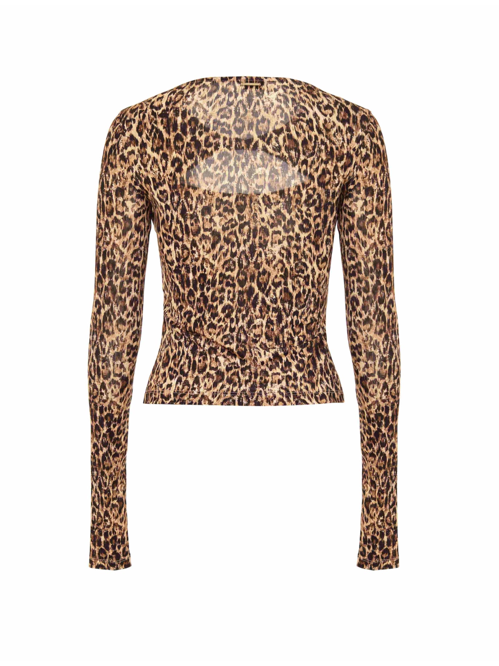Roberto Cavalli Just Cavalli Top With Long Sleeves In Animal Print