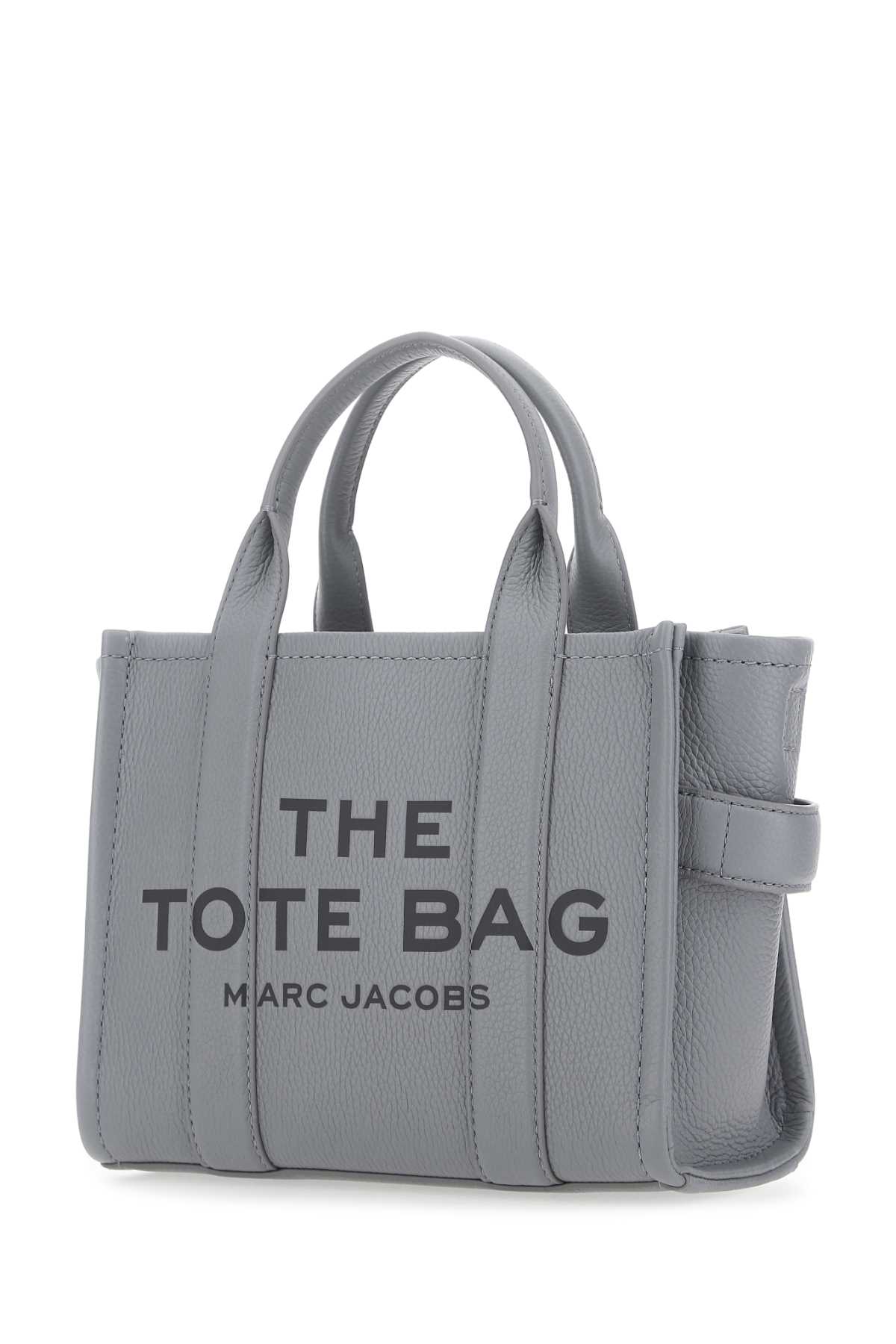 Marc Jacobs Grey Leather Mini The Tote Bag Handbag In Gray