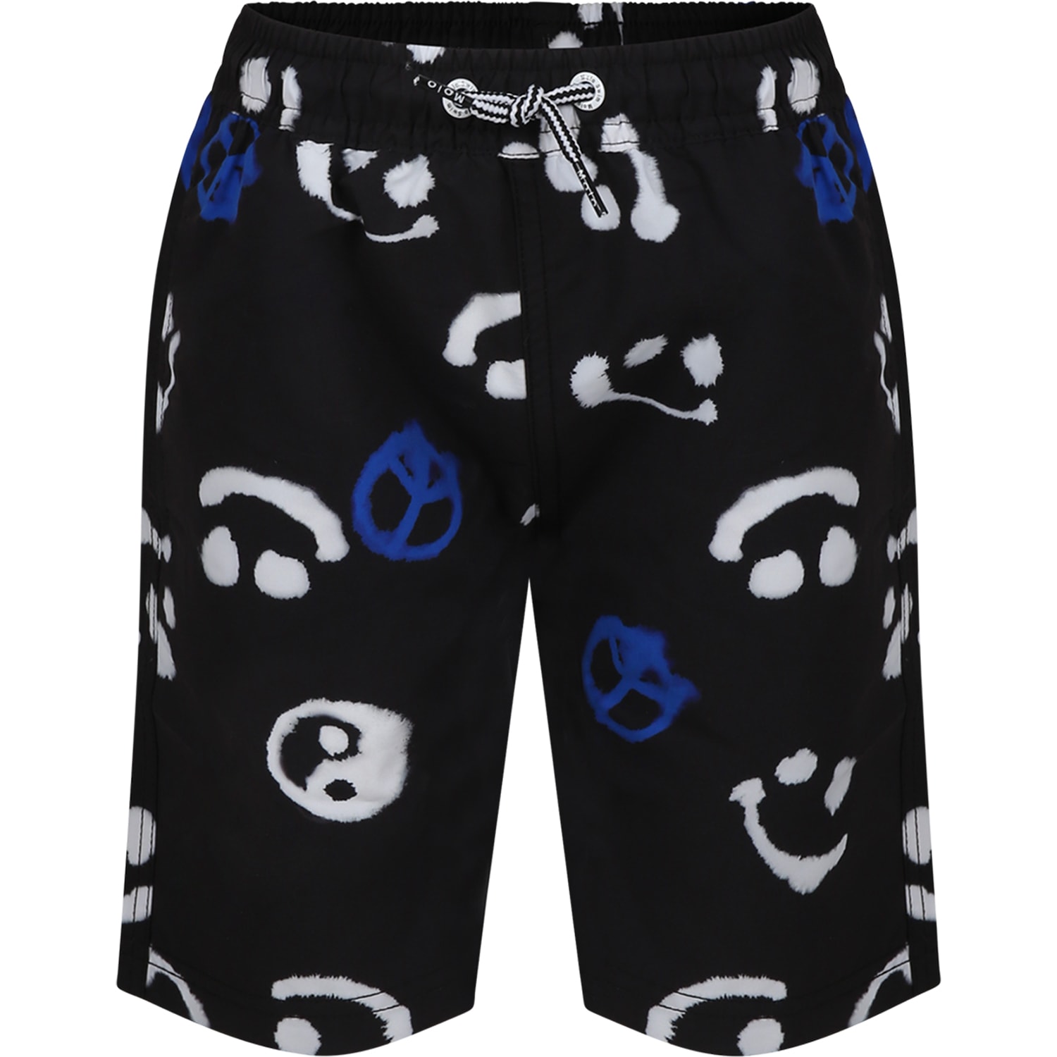 Molo Kids' Black Swimsuit For Boy With Smiley