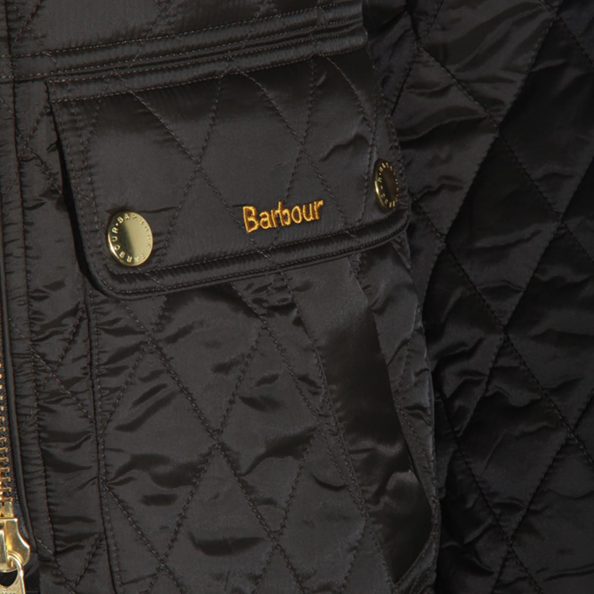 Barbour Diamond-quilted Zip-front Coat In Gray