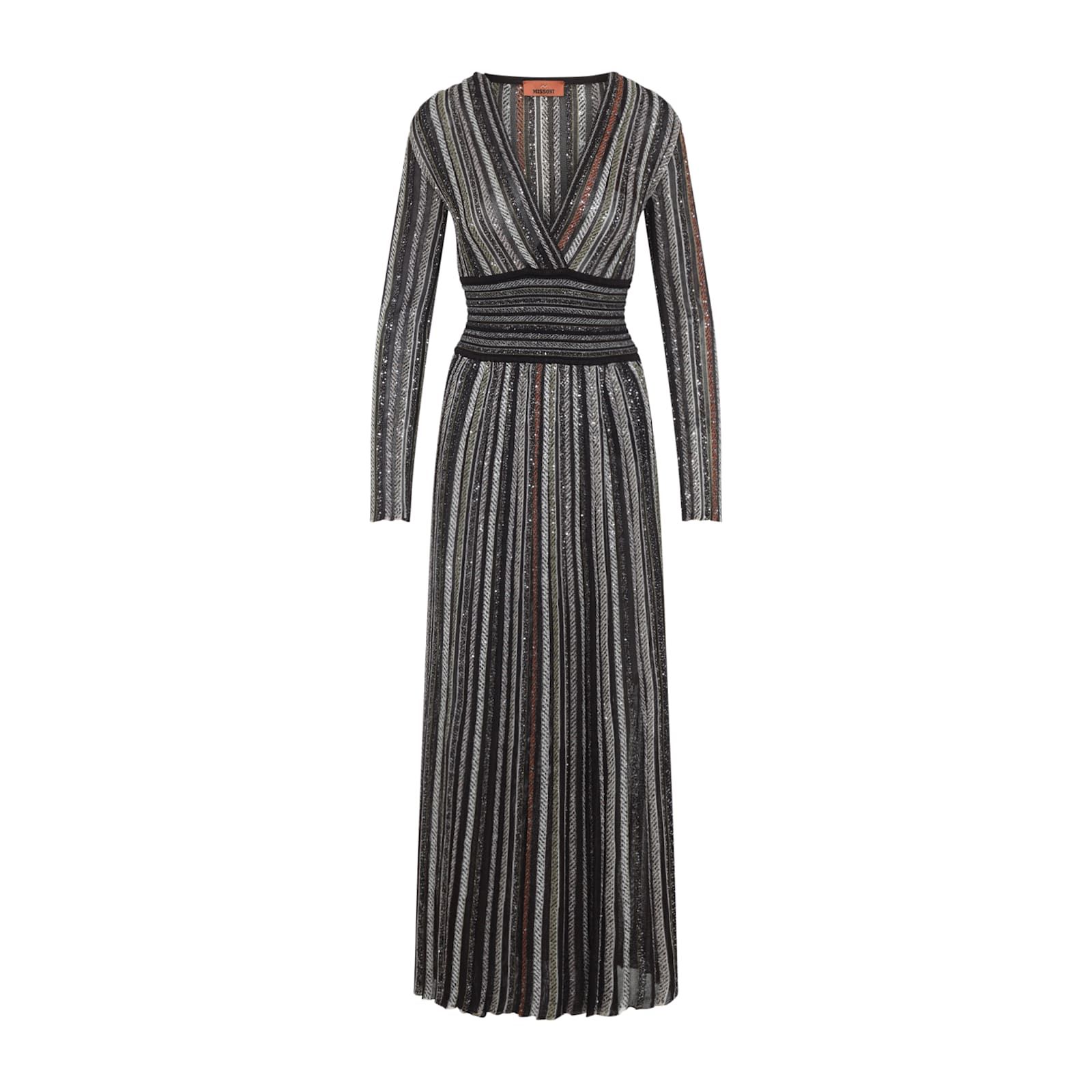 Missoni Sequined Striped Gown In Gray