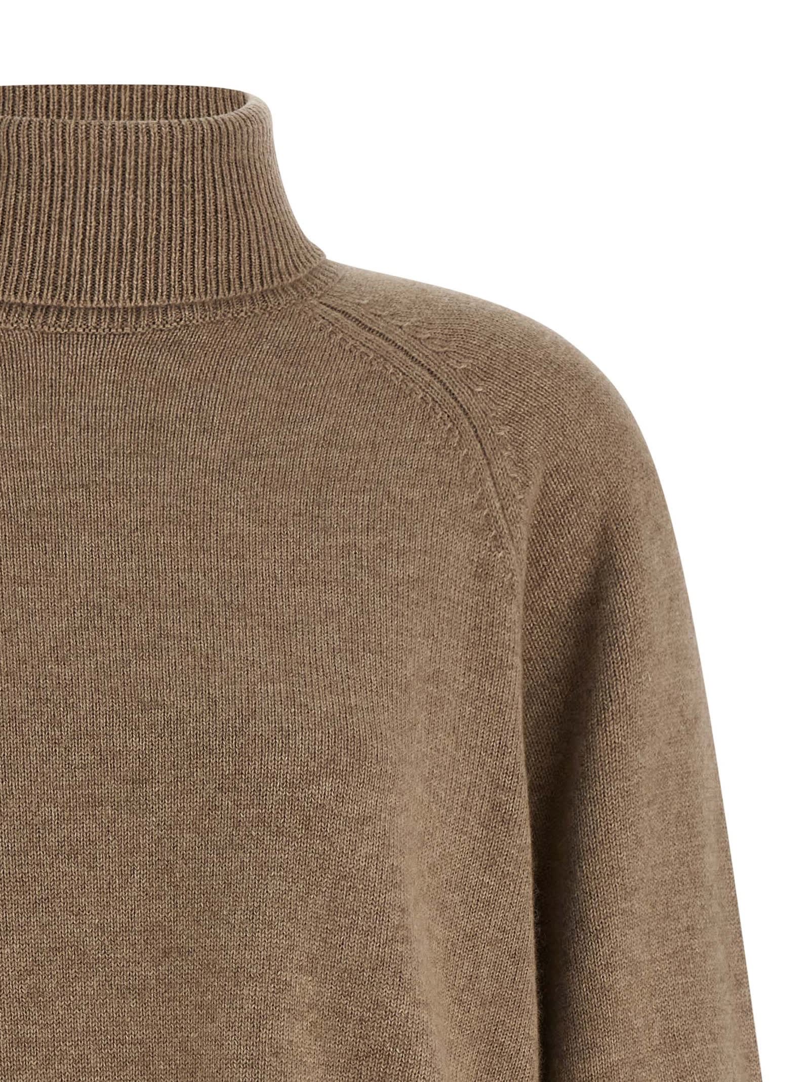 Brunello Cucinelli Shiny Shirt Details Sweaters And Cardigans Brown In Brown