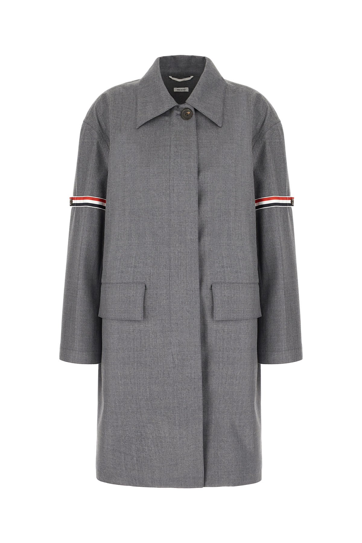 Thom Browne Grey Wool Blend Overcoat In Medgrey