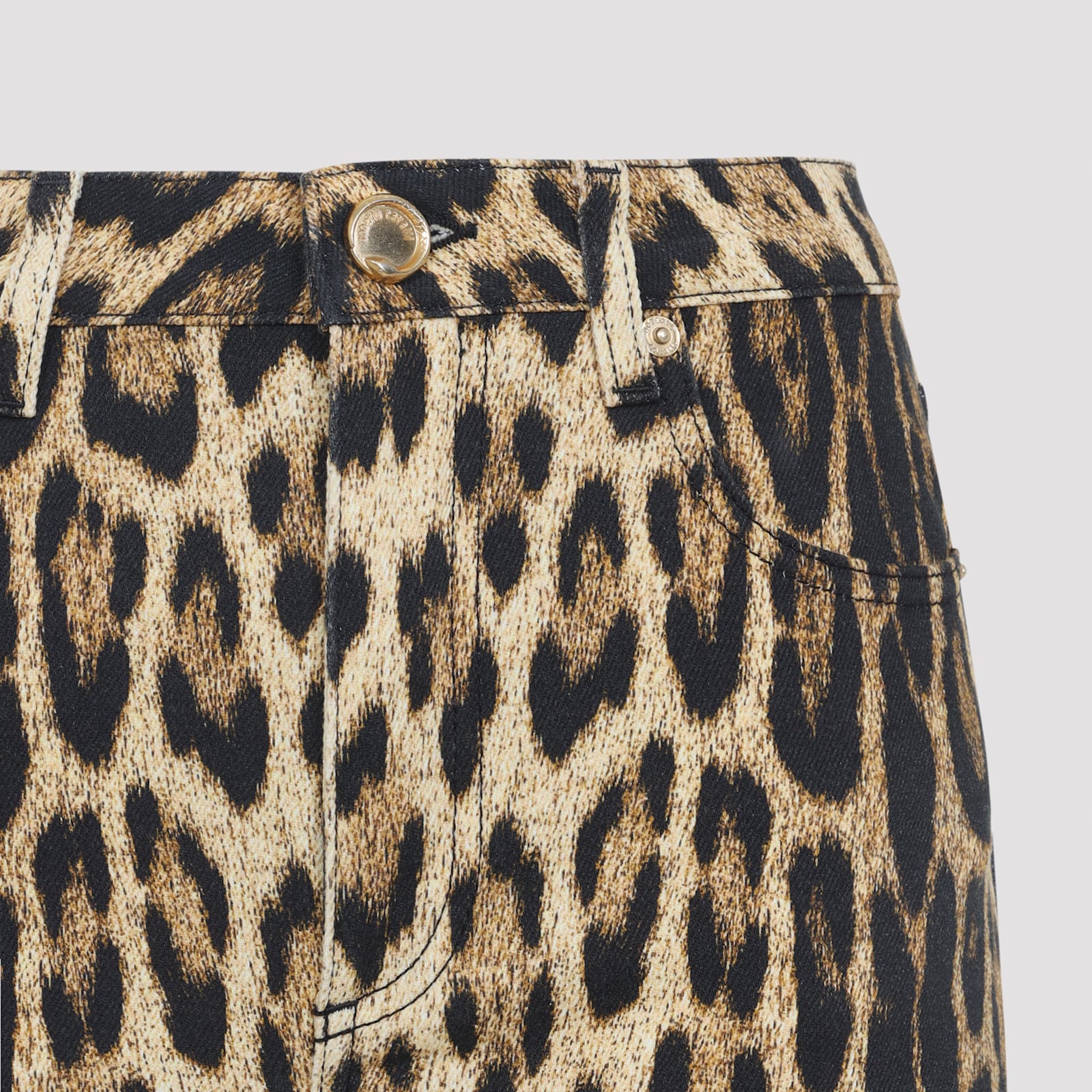 Roberto Cavalli Animalier-printed Bootcut Jeans In Brown