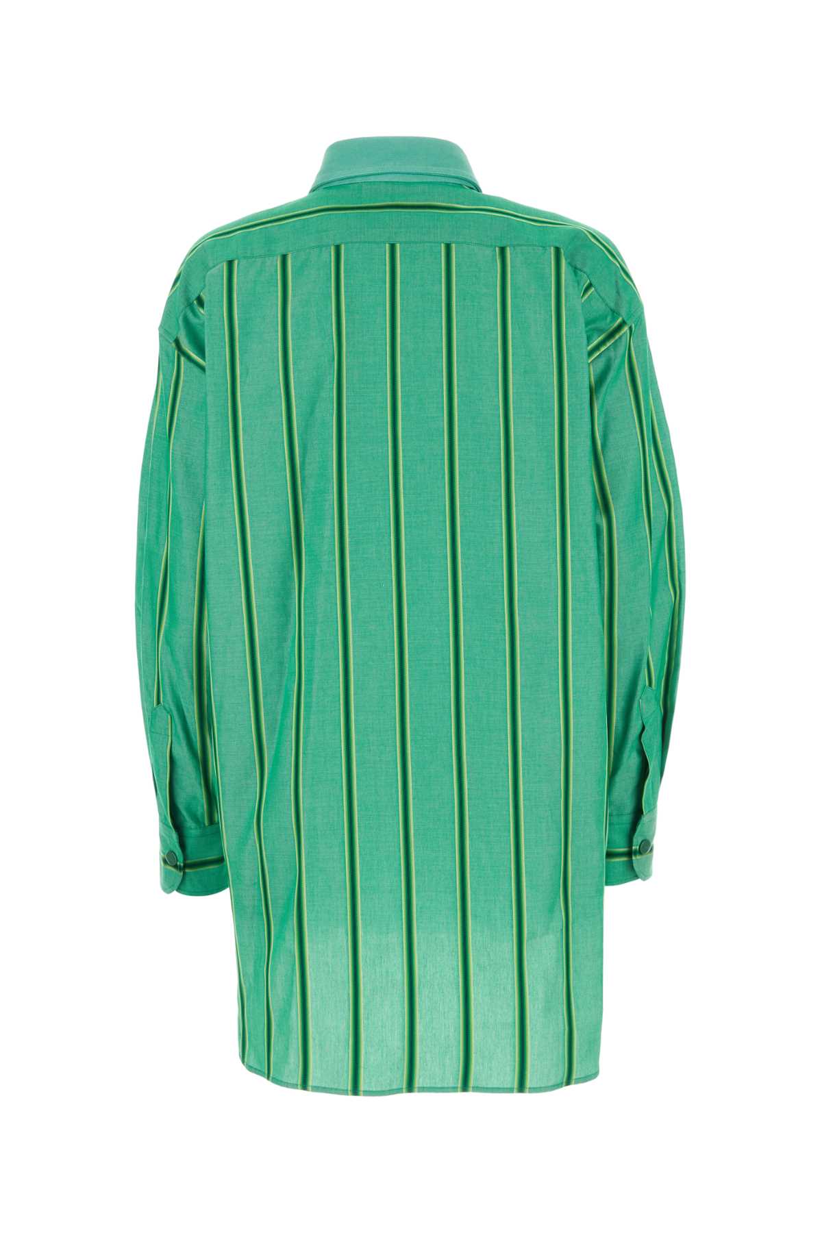 Etro Embroidered Cotton Blend Shirt Dress In Green