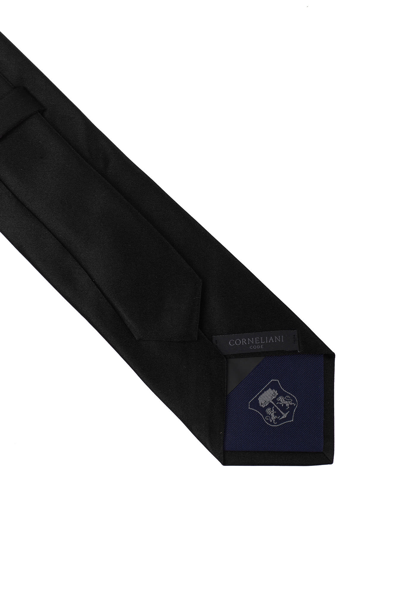 Shop Corneliani Black Silk Tie