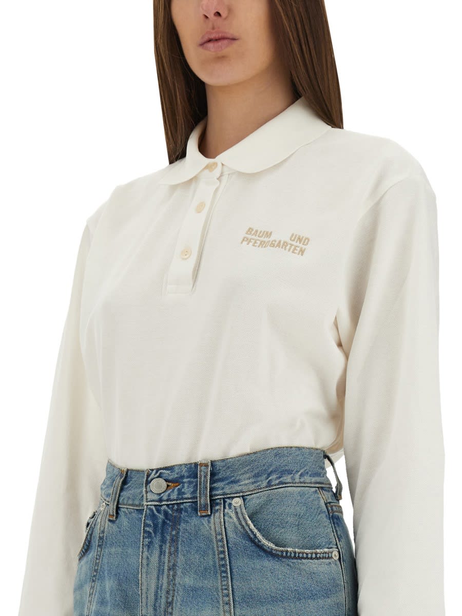 Baum Und Pferdgarten Jeanne Long-sleeve Polo Shirt In White