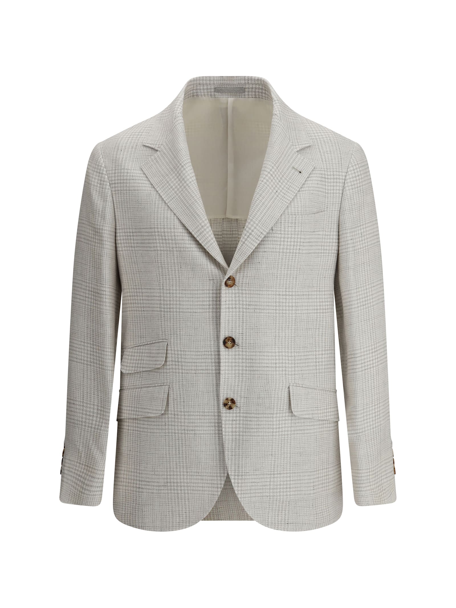 BRUNELLO CUCINELLI SINGLE-BREASTED CHECK BLAZER