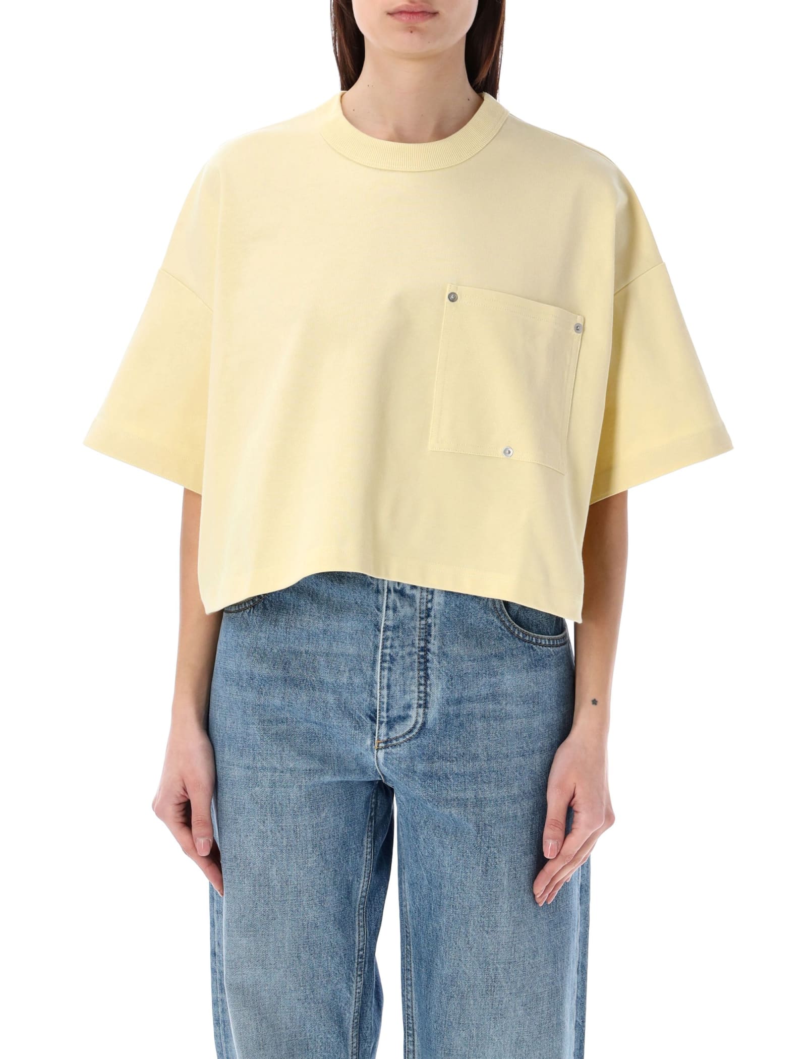 Shop Bottega Veneta Cropped Pocket T-shirt In Yellow