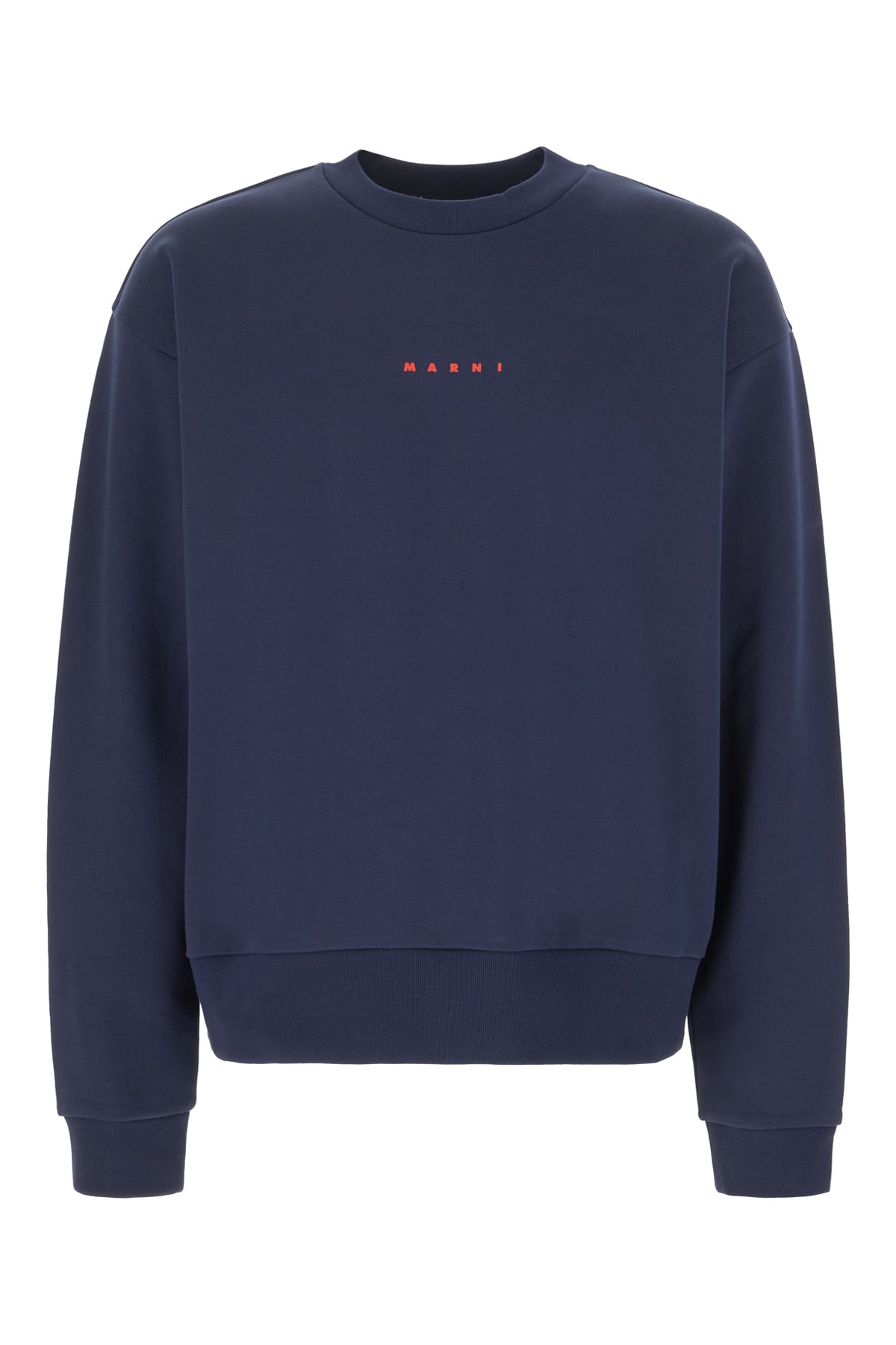 Shop Marni Navy Blue Cotton Sweatshirt In Blue Kyanite