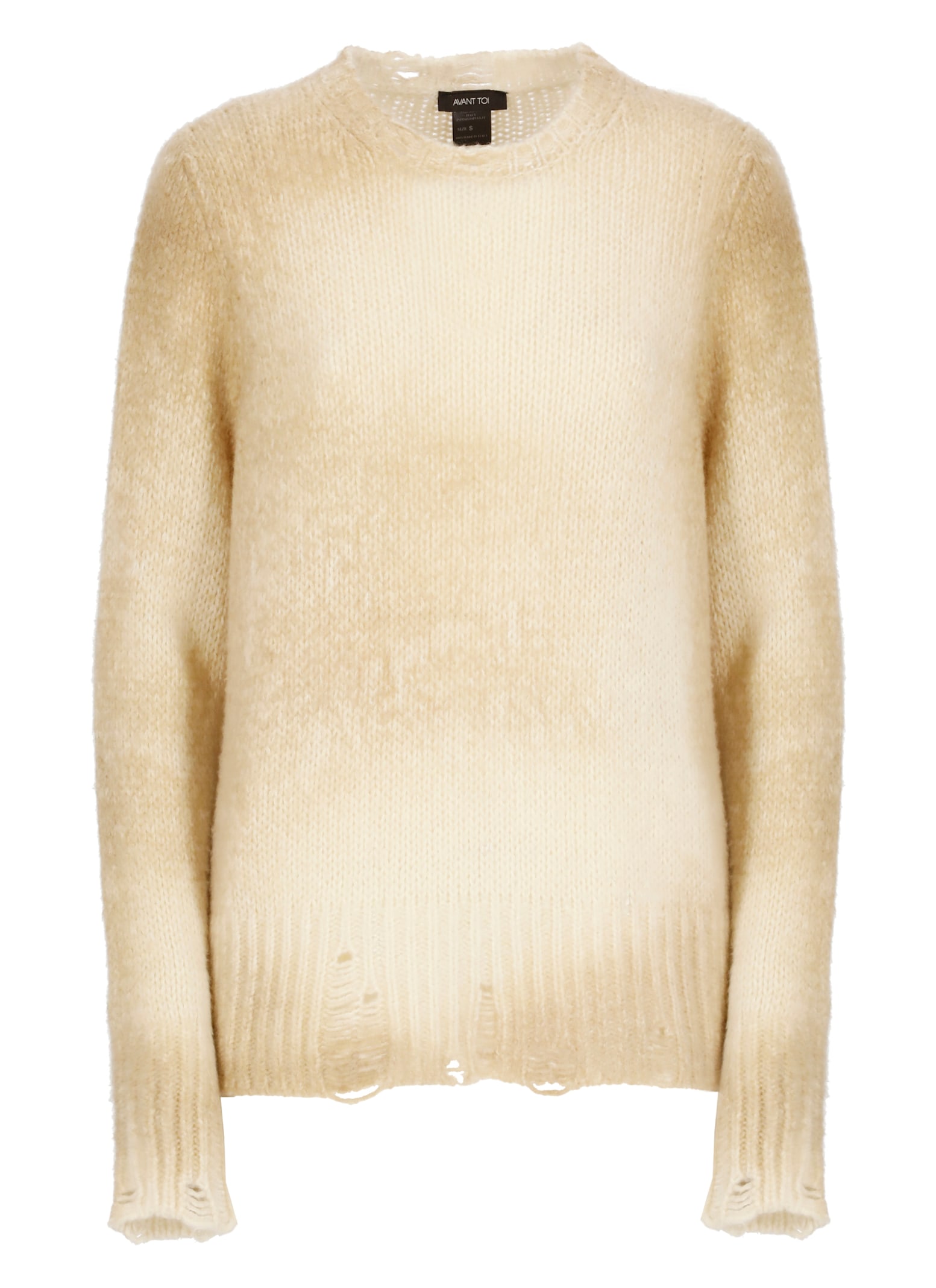 Shop Avant Toi Cashmere And Wool Weater In Beige