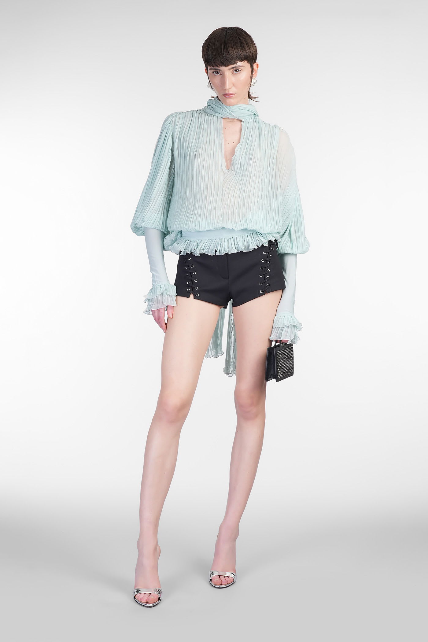 Blumarine Blouse In Green Silk In Green