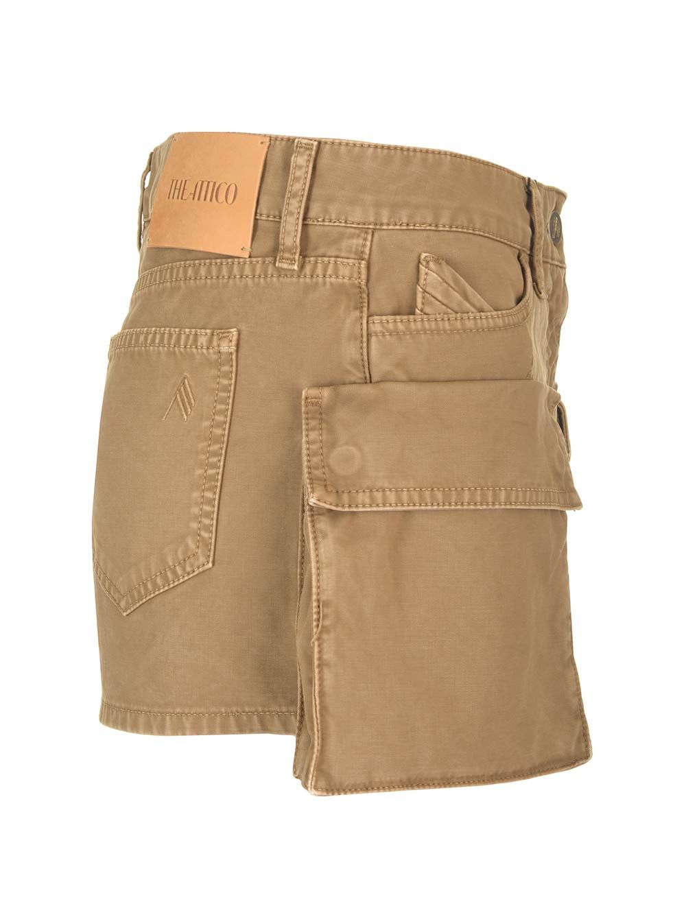 Shop Attico Fay Multi-pocket Mini Skirt In Brown