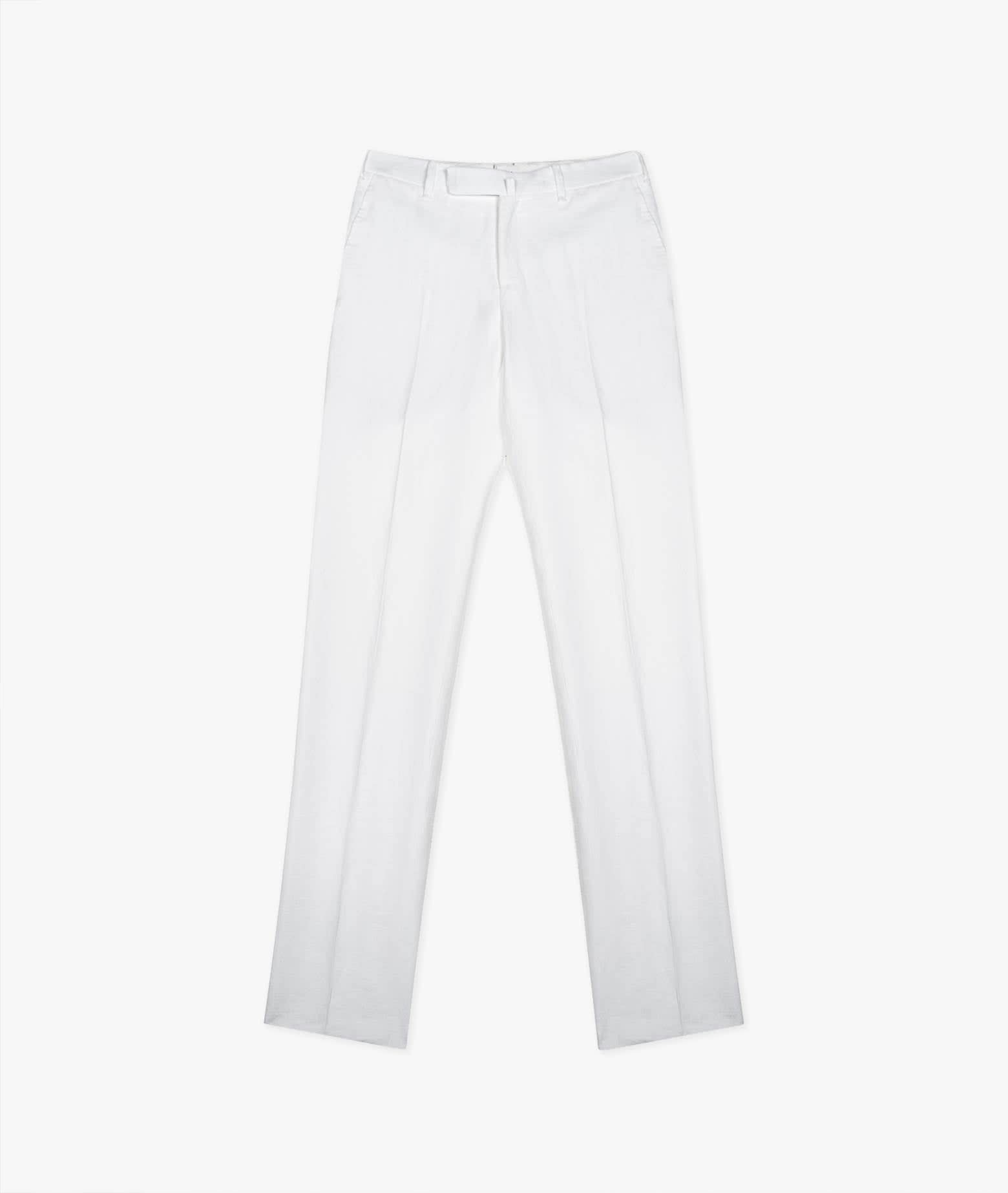 Shop Larusmiani Handmade Trousers Portofino Pants In White